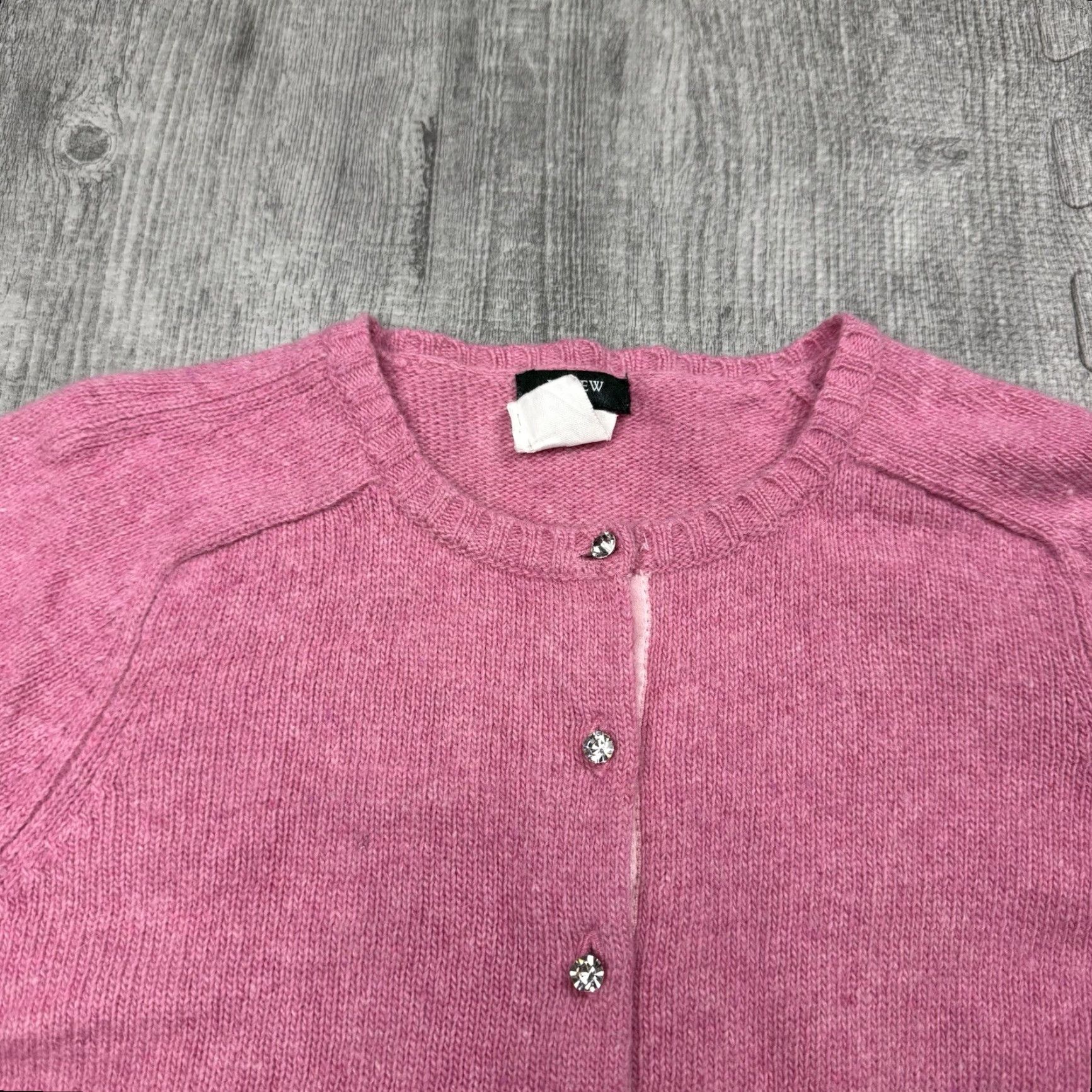 J.Crew VINTAGE J.CREW Pink Cardigan Sweater M Knit Long Sleeve Jewel Button Preppy Womens Size M / US 6-8 / IT 42-44 - 2 Thumbnail