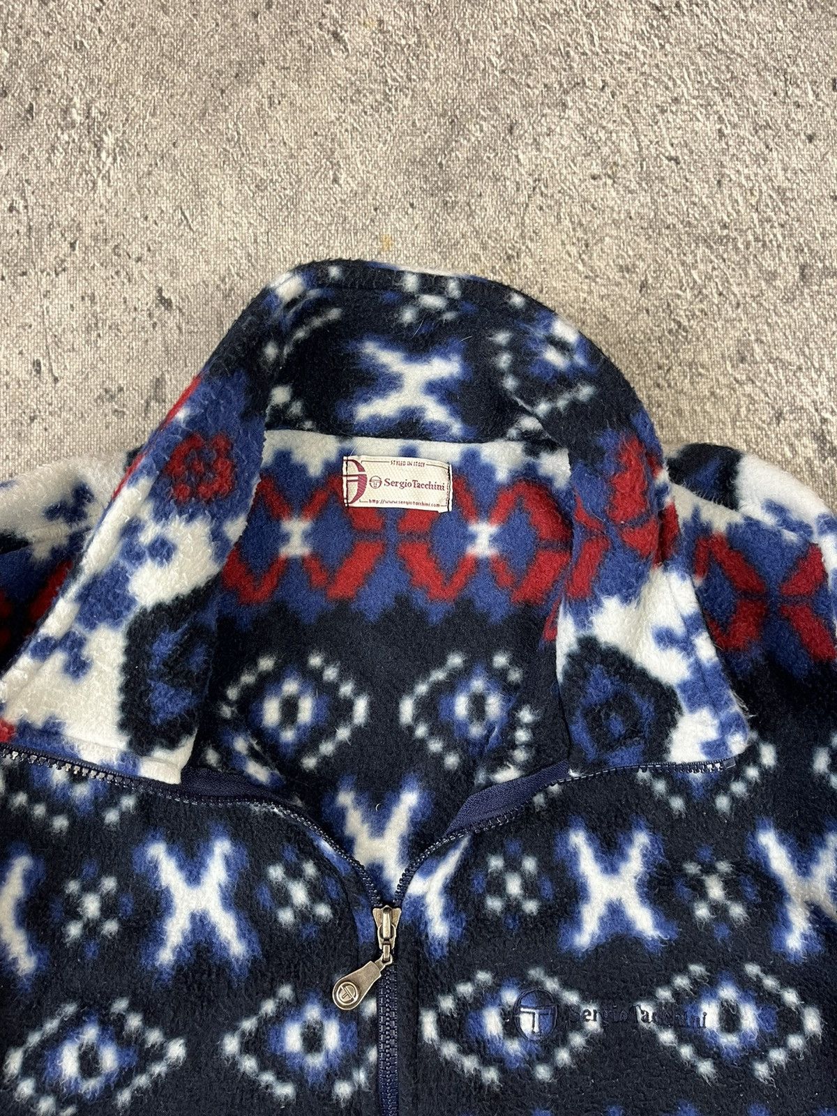 Sergio Tacchini × Vintage Sergio Tacchini Multicolour Fleece Sweater Size US L / EU 52-54 / 3 - 2 Thumbnail