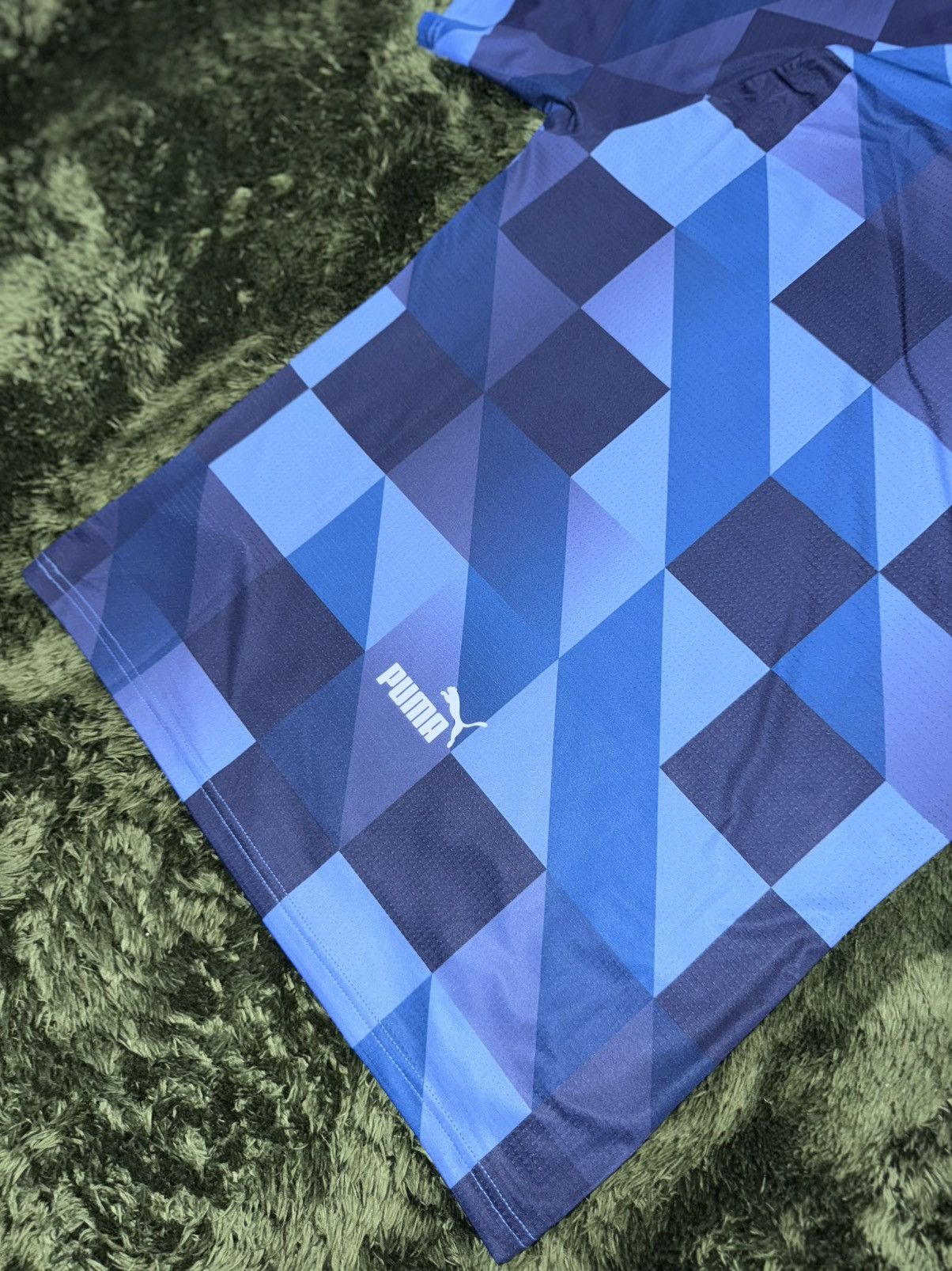Puma [M] PUMA MCFC mancity 22-23 prematch jersey blue checker Size US M / EU 48-50 / 2 - 8 Thumbnail