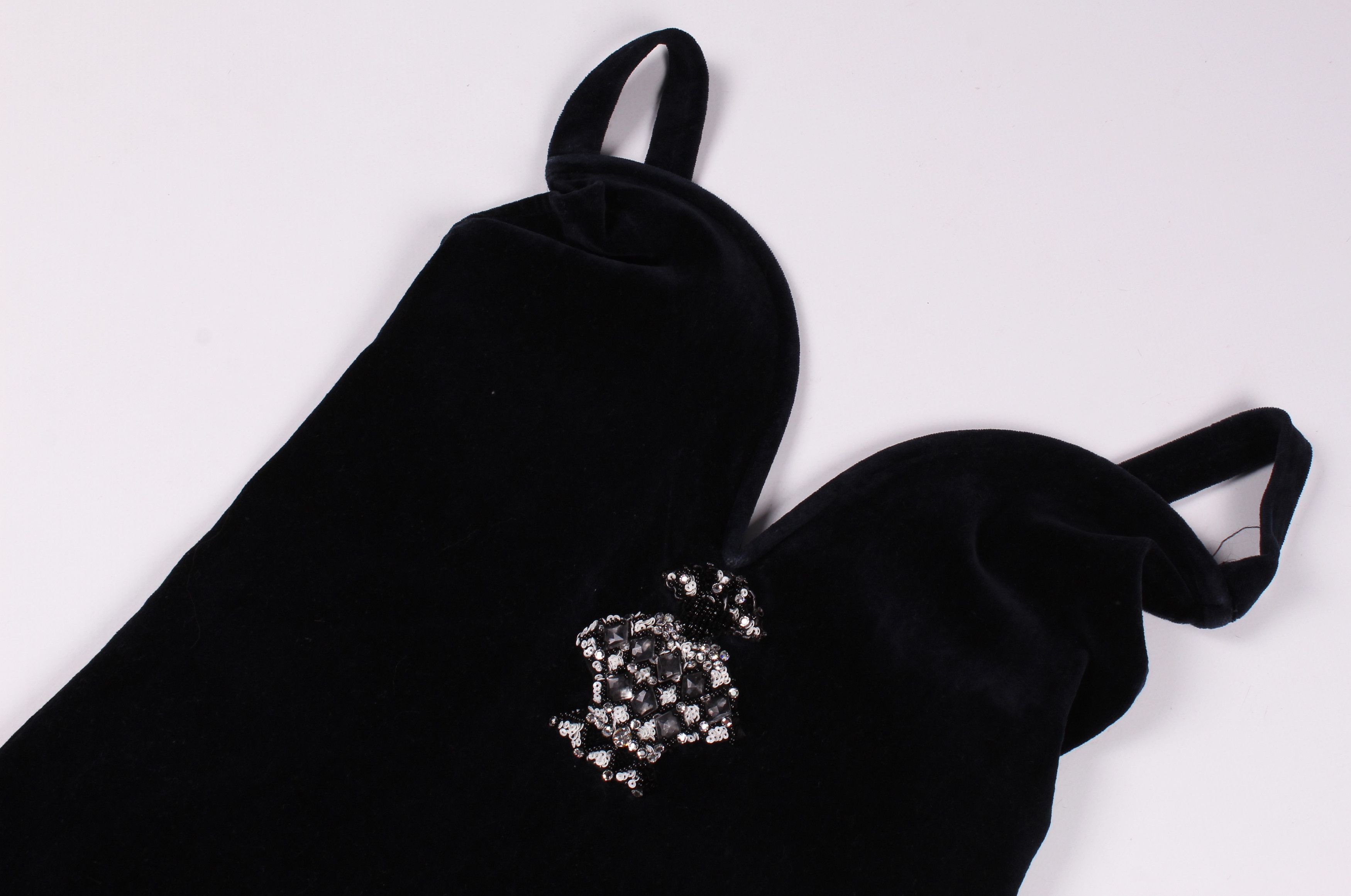 Anna Molinari Blumarine X Anna Molinari 90's Navy V-Neck Embroidered Dress Size XS / US 0-2 / IT 36-38 - 5 Thumbnail