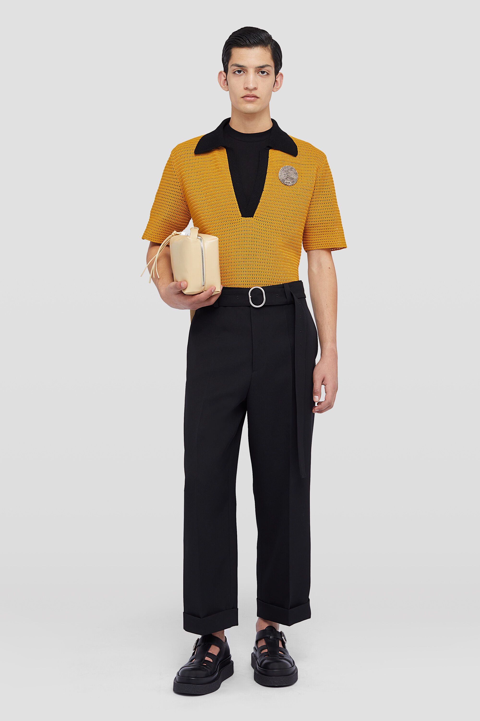 Jil Sander o1loc1c0426 Polo T-Shirt in Yellow/Black Size US L / EU 52-54 / 3 - 6 Thumbnail
