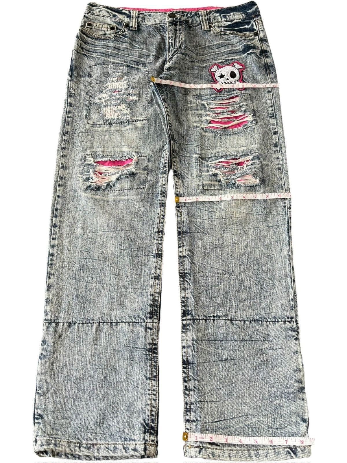 Hysteric Glamour Vintage Japanese Brand Punk Distressed Baggy Jeans Size 36" / US 14 / IT 50 - 8 Thumbnail