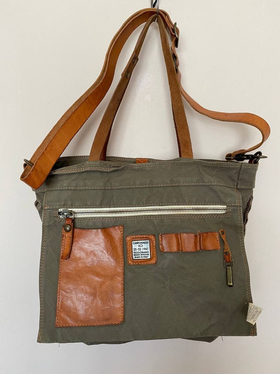 Vintage Campomaggi Teodorano Canvas/Leather Tote Shoulder Bag Size ONE SIZE - 14 Thumbnail