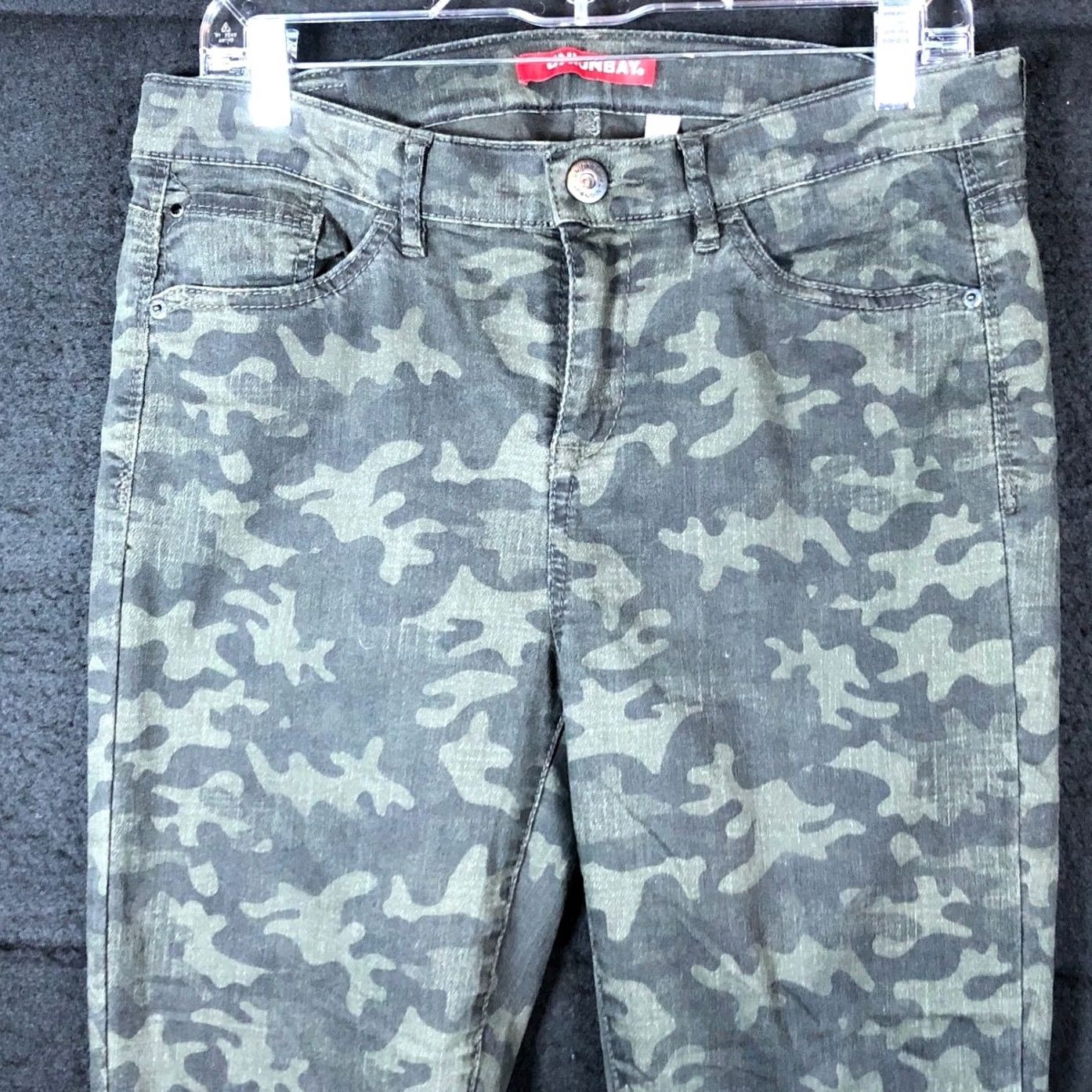 Vintage Union Bay Jeans Camouflage Denim Mid Rise Skinny Stretch Womens 13 Green Cargo Streetwear Casual Mens? Girls? Wait. Size 34" / US 12 / IT 48 - 2 Thumbnail