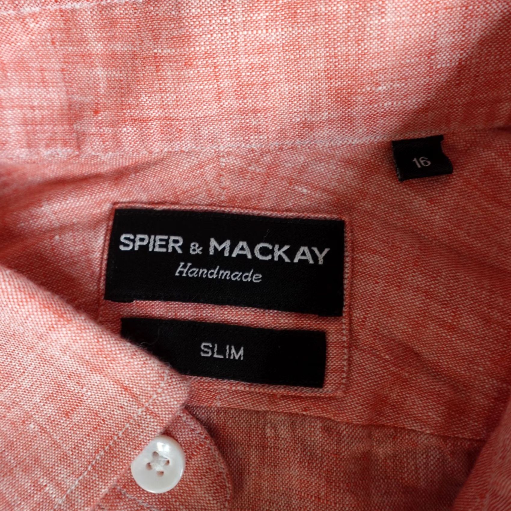 Vintage Spier & Mackay Shirt Large 16 Pink Heather 100% Linen Slim Button-Up Collared Long Sleeve Casual Mens Size US L / EU 52-54 / 3 - 3 Thumbnail