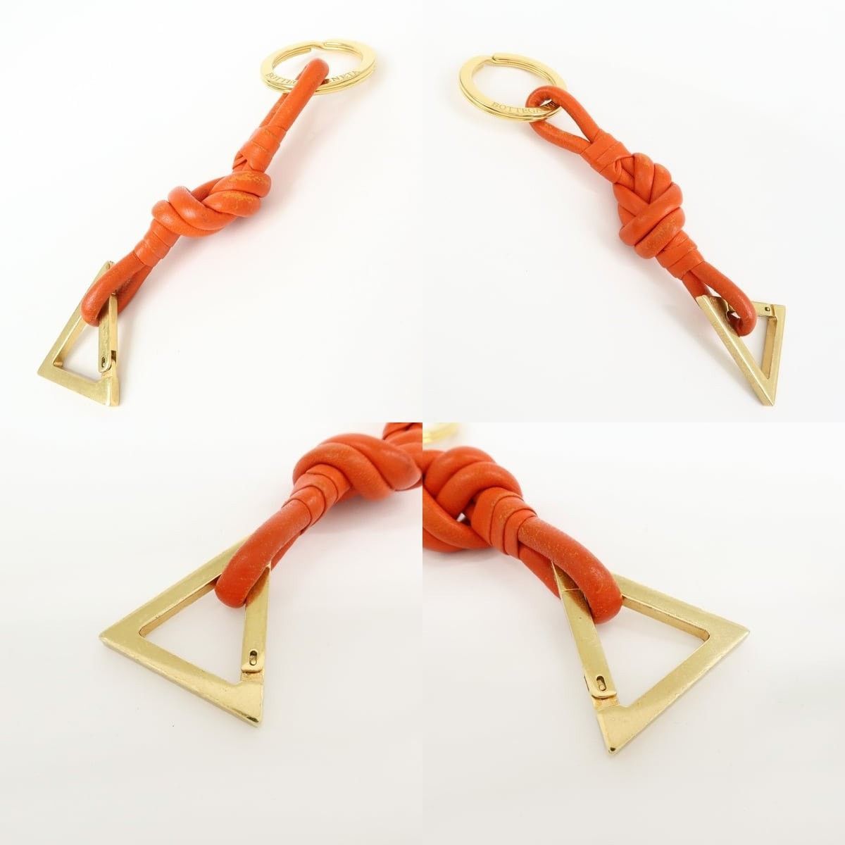 Bottega Veneta Bottega Veneta Knot Calfskin Keychain Orange Size ONE SIZE - 3 Thumbnail