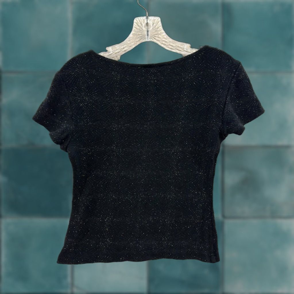 Vintage Vintage 90s J.B.S. S Small Black Sparkle Glitter Stretch Shirt User: Vintage 90s J.B.S. S Small Black Sparkle Glitter Stretch Shirt Size S / US 4 / IT 40 - 1 Thumbnail
