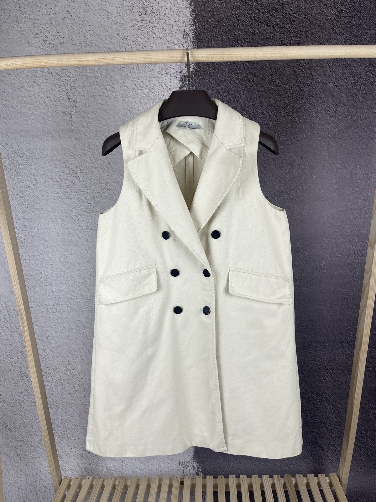 Designer Rika by Ulrika Lundgren double breasted sleeveless coat Size S / US 4 / IT 40 - 1 Thumbnail