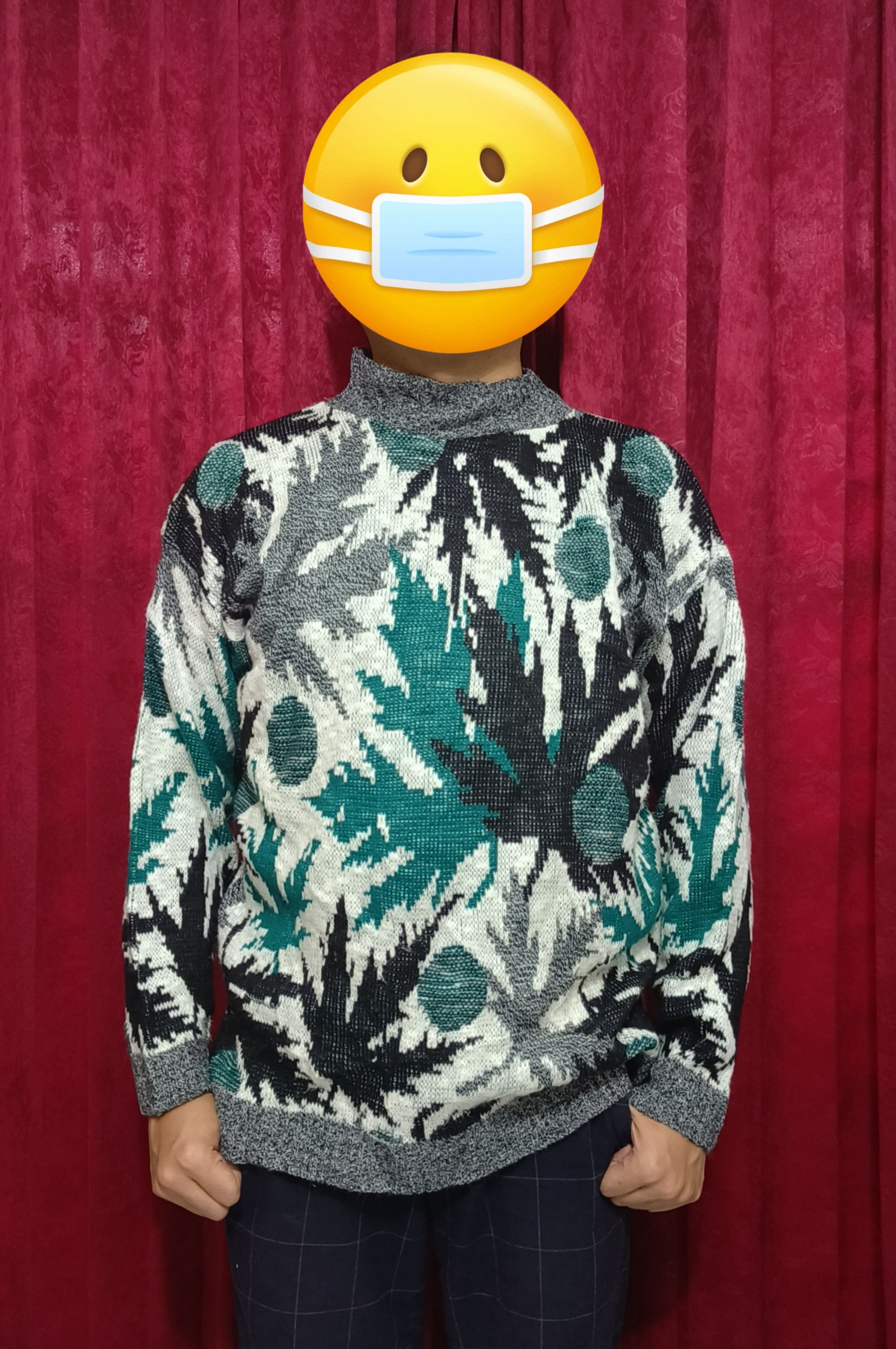Other Vintage 80s JOLLEY STWEN Abstract Motifs Knit Sweater Size L / US 10 / IT 46 - 8 Thumbnail