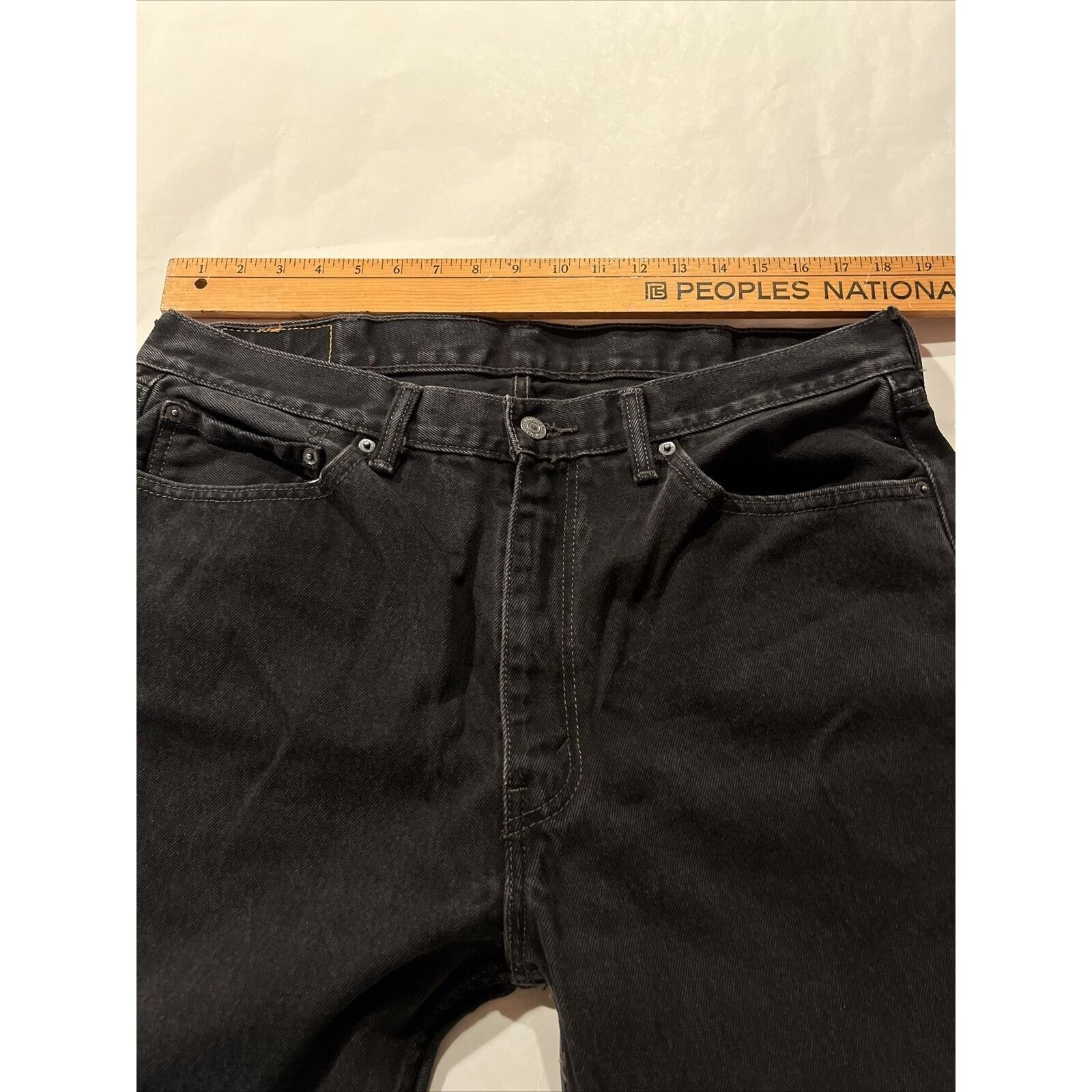 Levi's Levi’s 505 Jeans Mens 36x30 Fit Black Dark Wash Denim Cotton Size US 36 / EU 52 - 3 Thumbnail