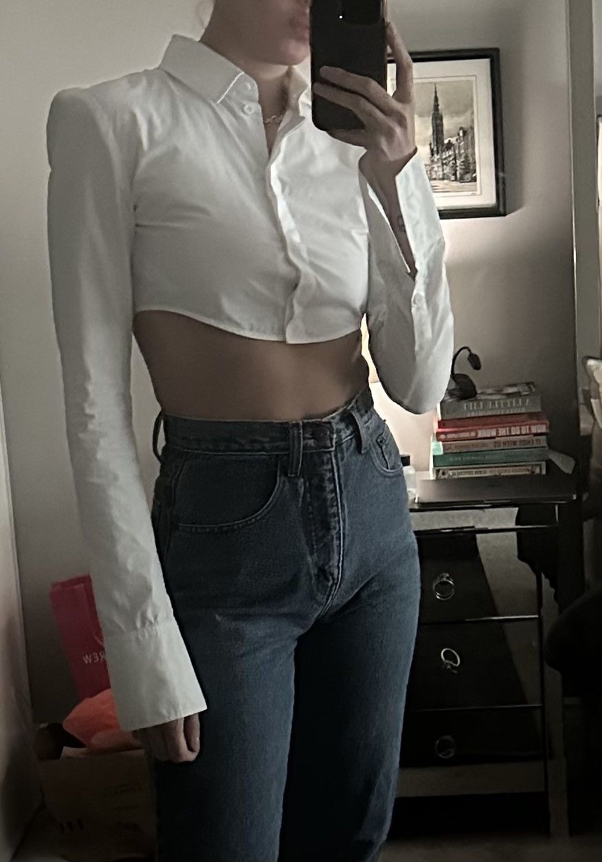 The Attico THE ATTICO CROPPED WHITE BUTTON UP Size XS / US 0-2 / IT 36-38 - 6 Thumbnail