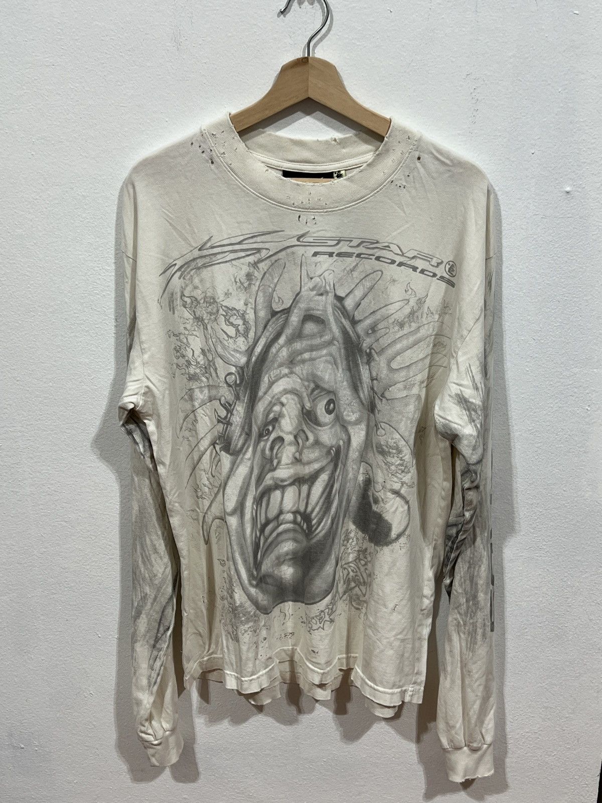 HELLSTAR Hellstar Ogre Face L/S White Tee Size US M / EU 48-50 / 2 - 1 Thumbnail