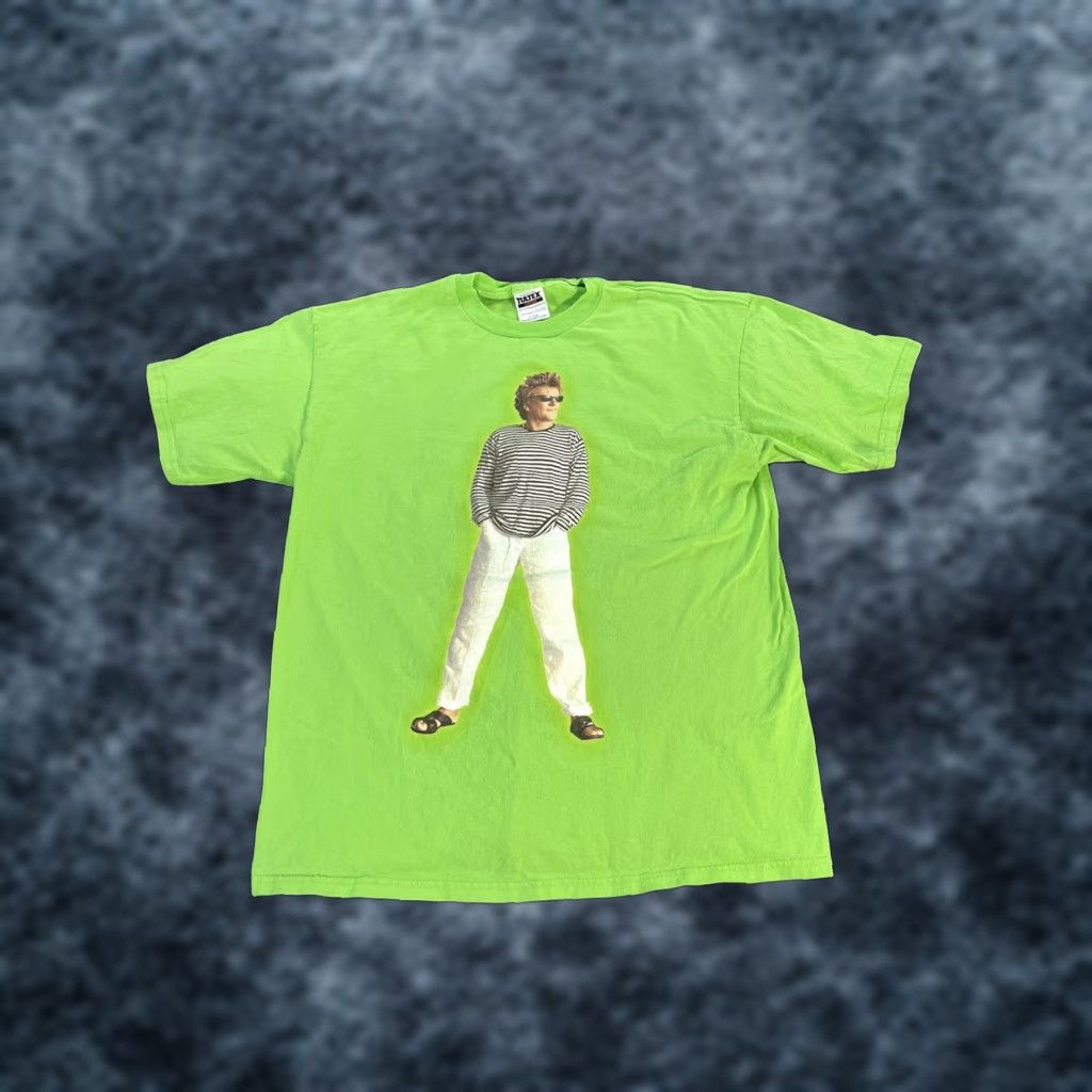 Tultex VINTAGE Rod Stewart 1999 Tour T-Shirt XL Neon Green Tultex 100% Cotton Graphic Tee Short Sleeve Unisex 1990s Grunge Size US XL / EU 56 / 4 - 1 Thumbnail