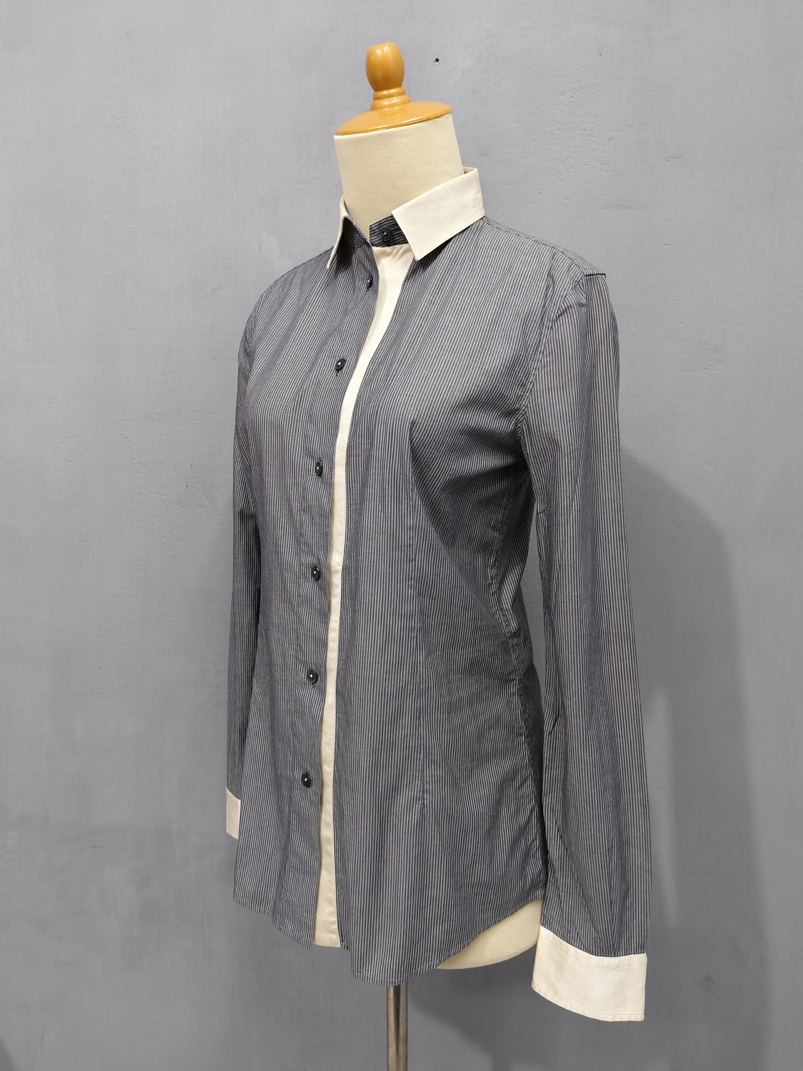 Dolce & Gabbana Dolce & Gabbana - Tailoring Pinstripe Contras Panel Shirt Size M / US 6-8 / IT 42-44 - 3 Thumbnail