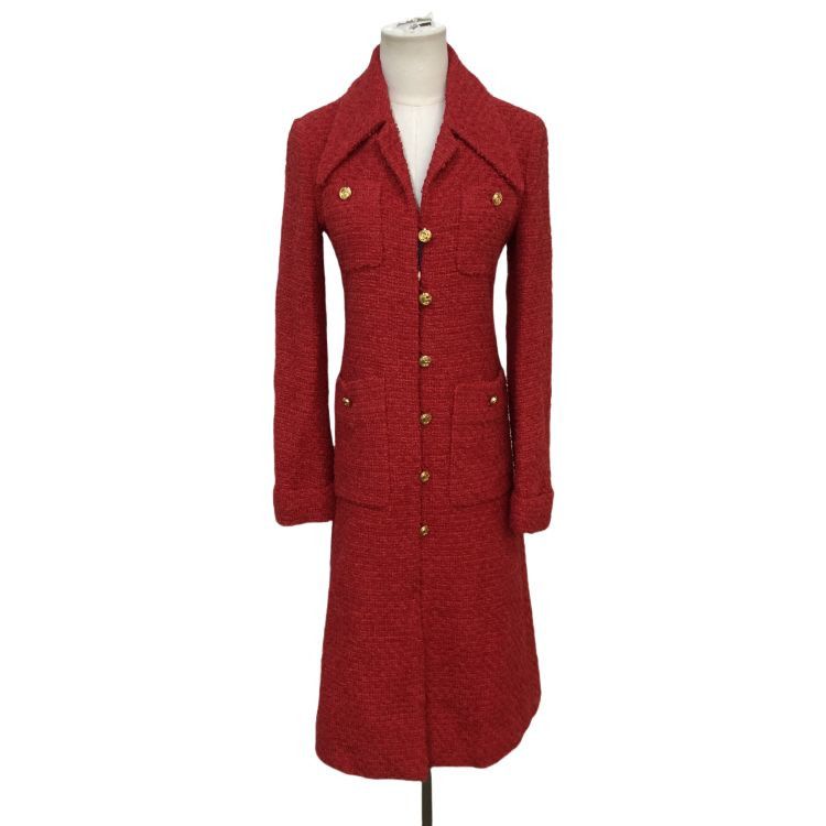 Gucci Gucci Red Tweed Coat Size 36 Size XS / US 0-2 / IT 36-38 - 1 Thumbnail