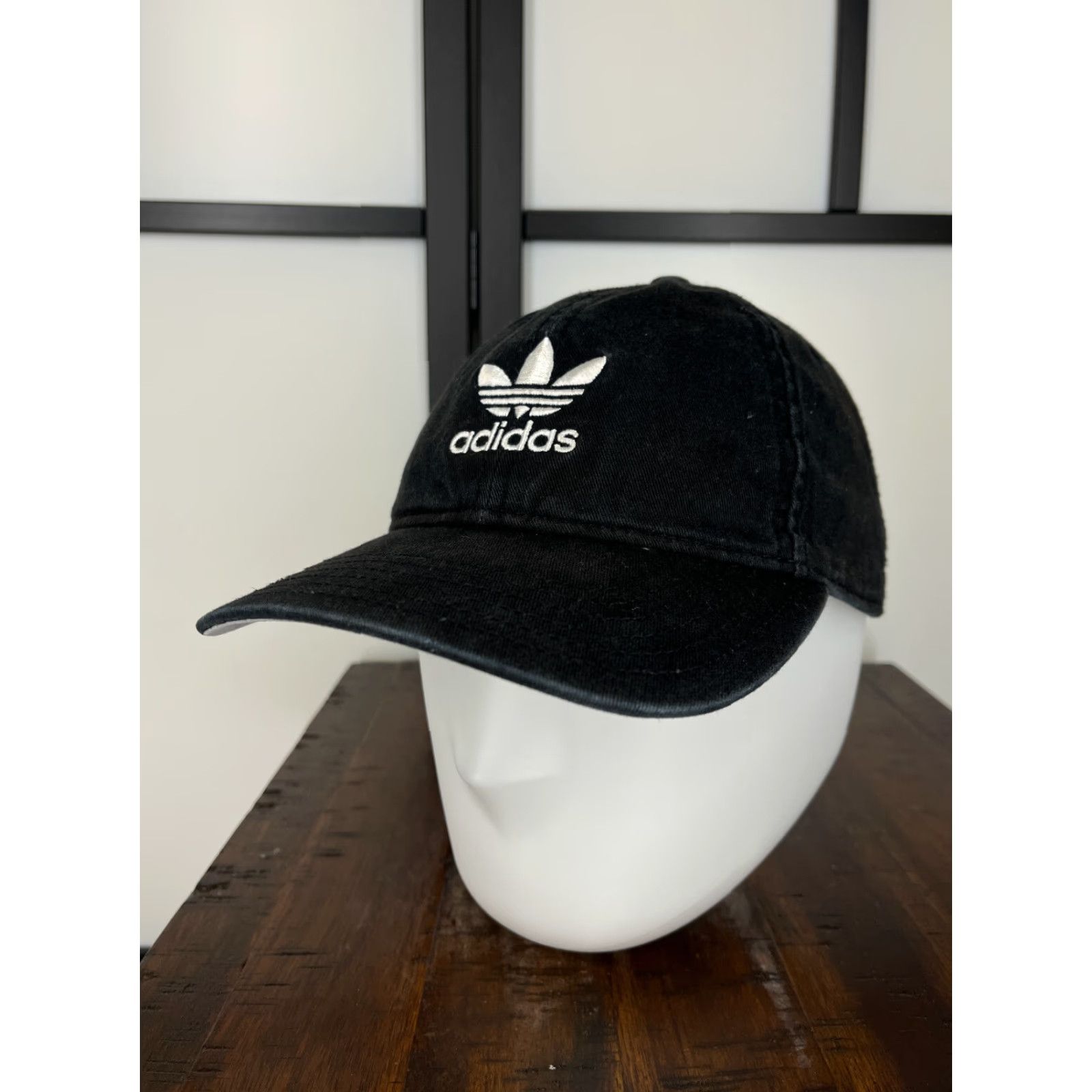 Adidas adidas Hat Cap Strap Back Adult One Size Black Cotton Twill Trefoil Embroidered Baseball Cap Logo Adjustable Breathable Lightweight Men Shirt? Size ONE SIZE - 4 Thumbnail