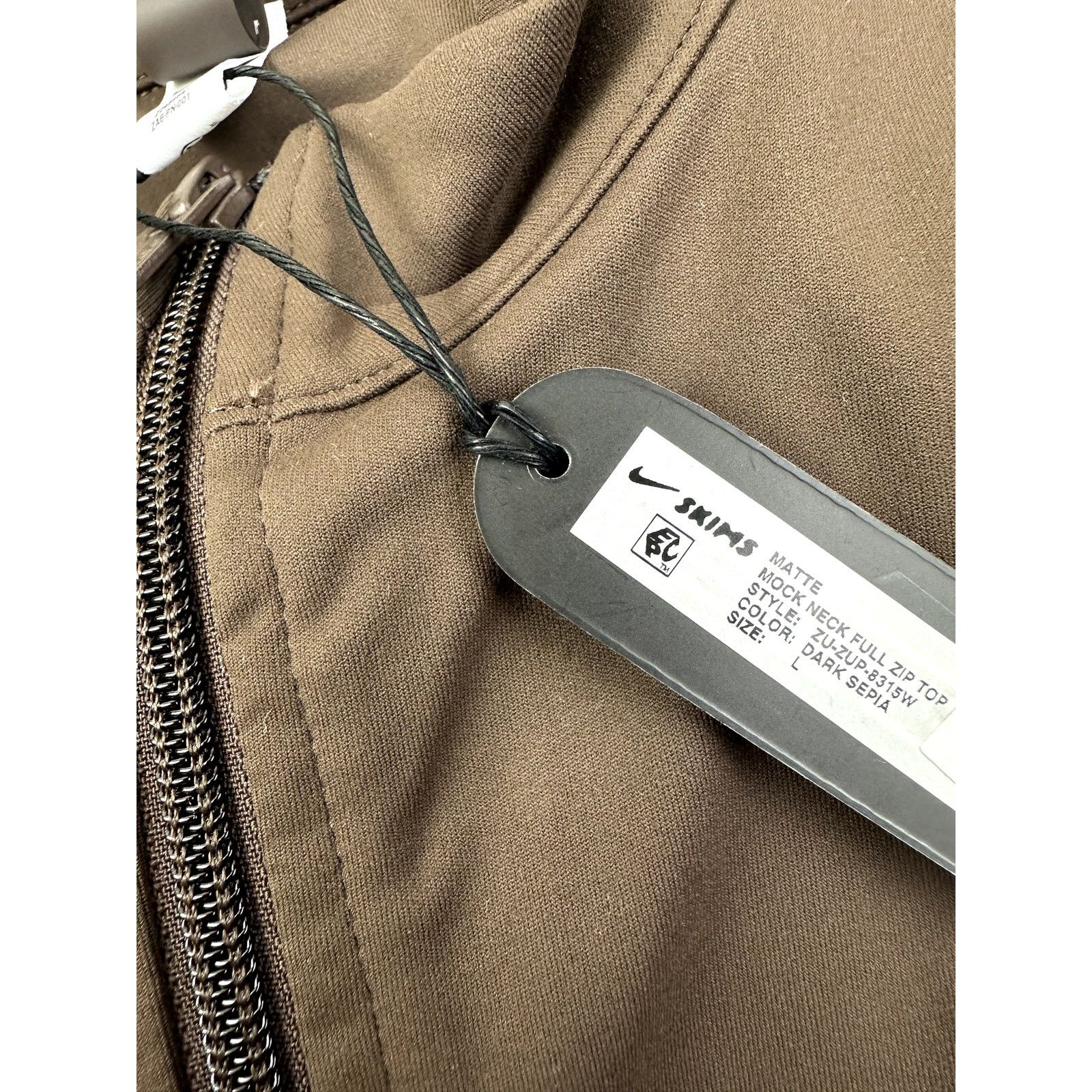 SKIMS Nike X SKIMS Matte Mock Neck Full Zip Jacket Sepia Women L Size L / US 10 / IT 46 - 6 Thumbnail