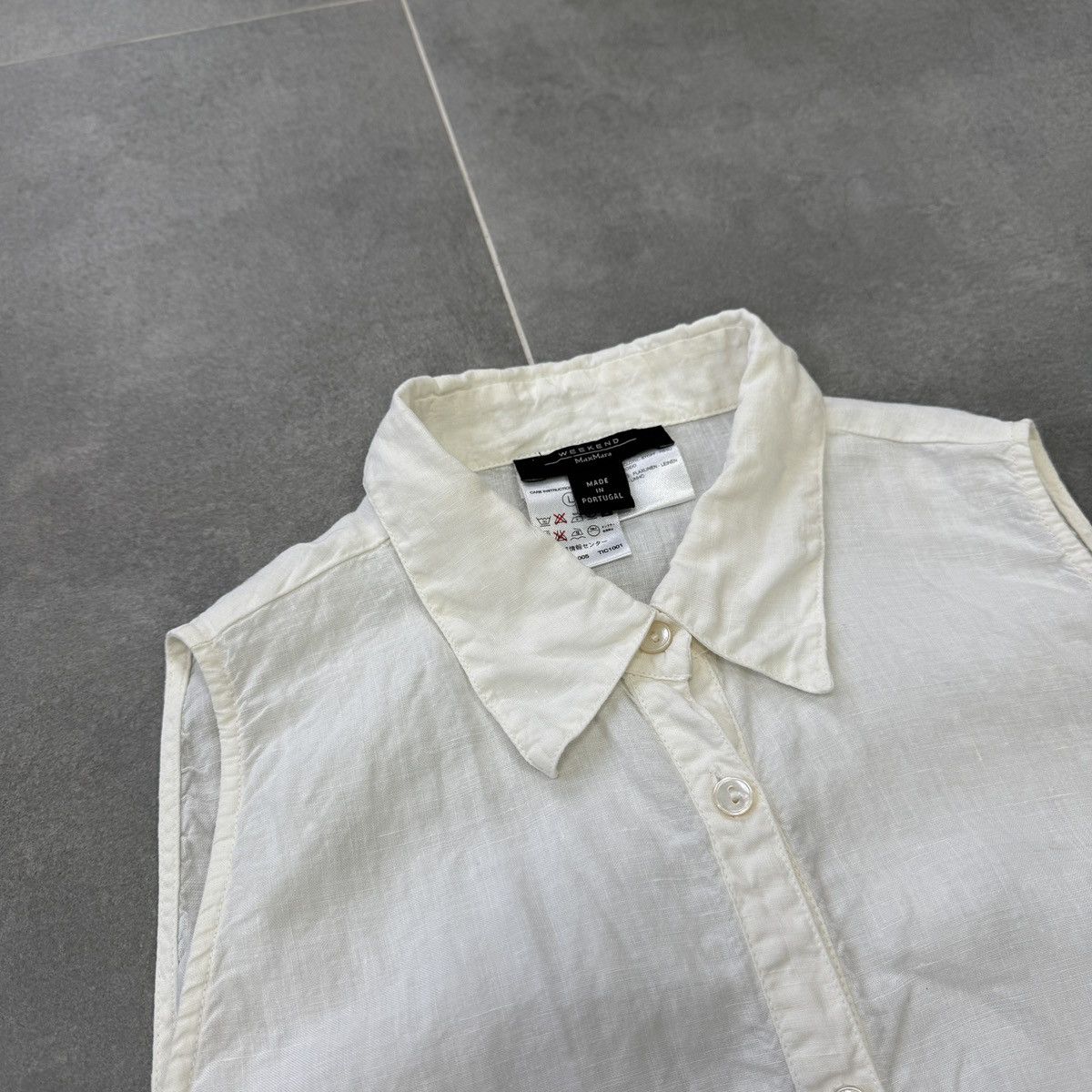 Weekend Max Mara Weekend Max Mara Women Linen Sleeveless Button Shirt Size L Size L / US 10 / IT 46 - 6 Thumbnail
