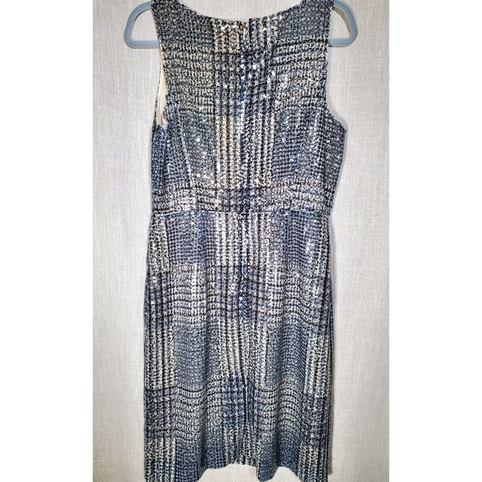 Tory Burch Tory Burch Bristol Sequined Tweed Houndstooth Dress Timberwolf Multi Women's 8 Size M / US 6-8 / IT 42-44 - 6 Thumbnail