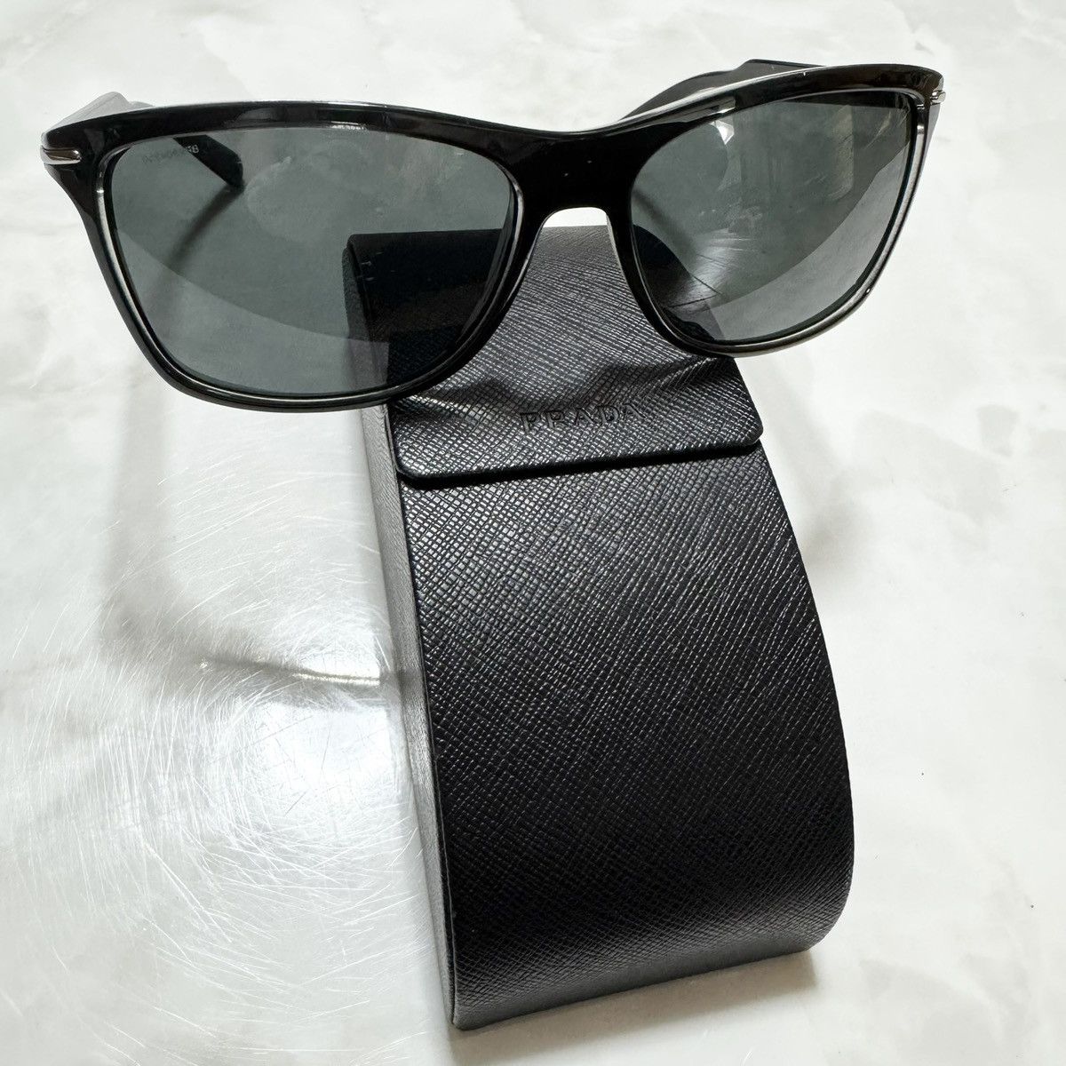 Prada Authentic Prada Side Logo Sunglasses, Black/Silver Size ONE SIZE - 12 Thumbnail