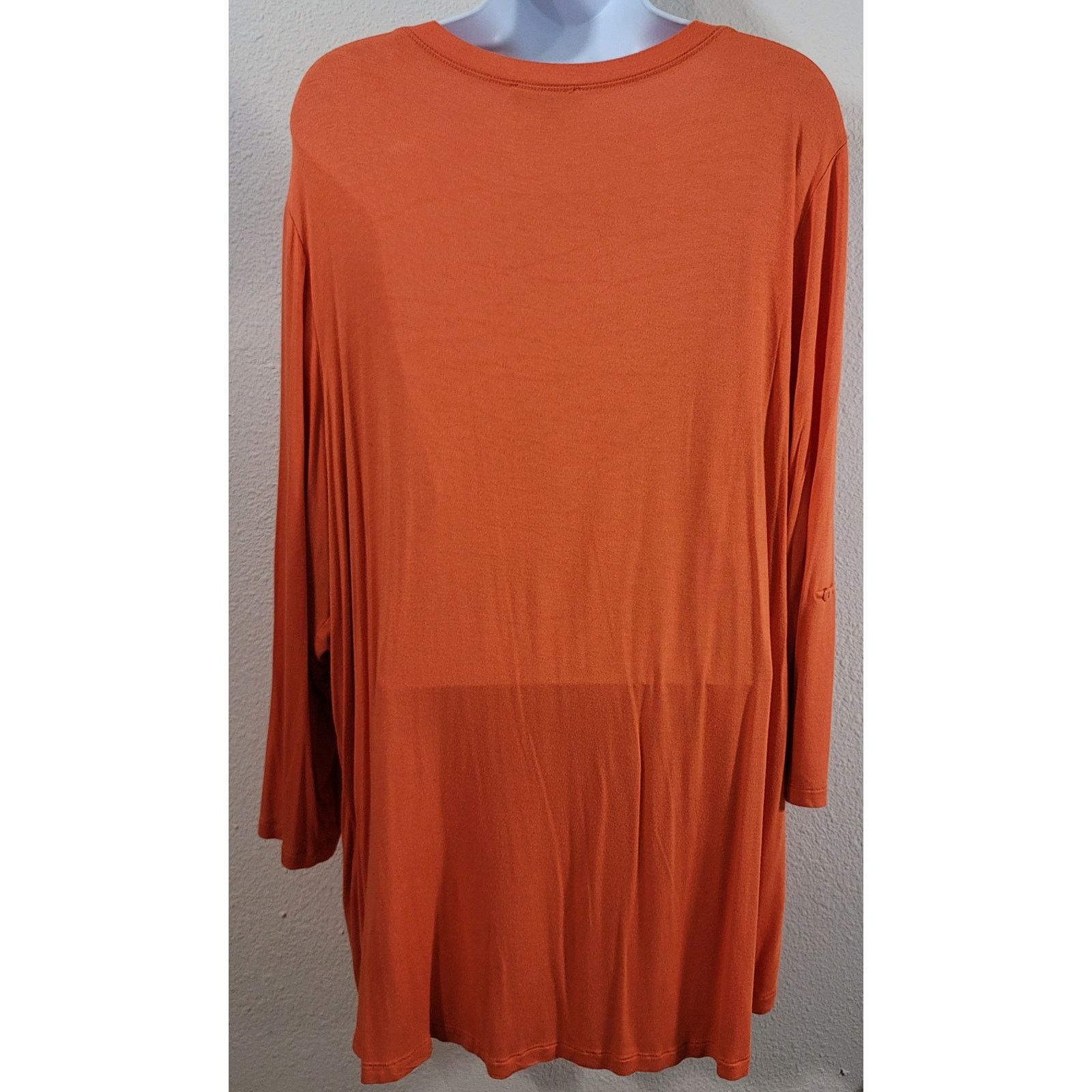 Other Cupio Woman Orange Round Neck Top 2X Flowy Lightweight Size XXL / US 16-18 / IT 52-54 - 3 Thumbnail