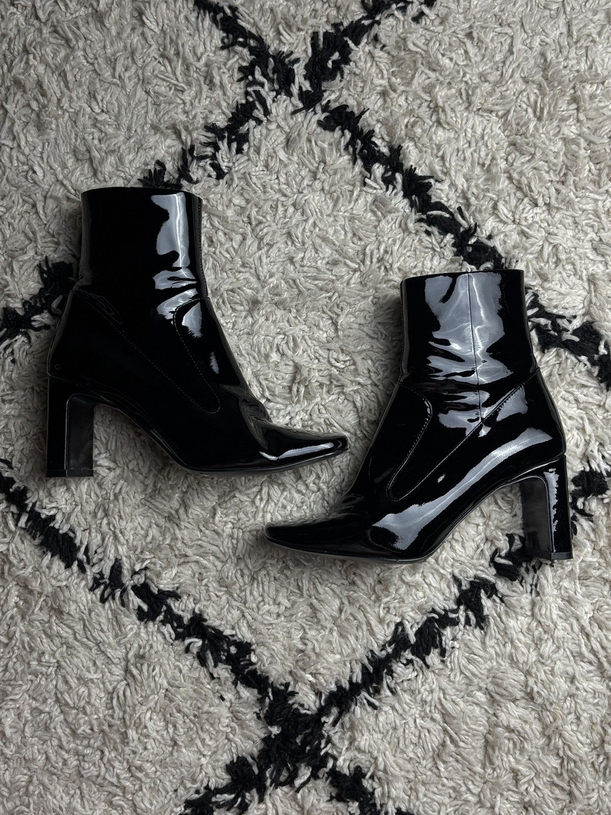 Diesel Diesel D-Millenia Patent Leather Ankle Avant Garde Zip Boots Size US 5 / IT 35 - 3 Thumbnail
