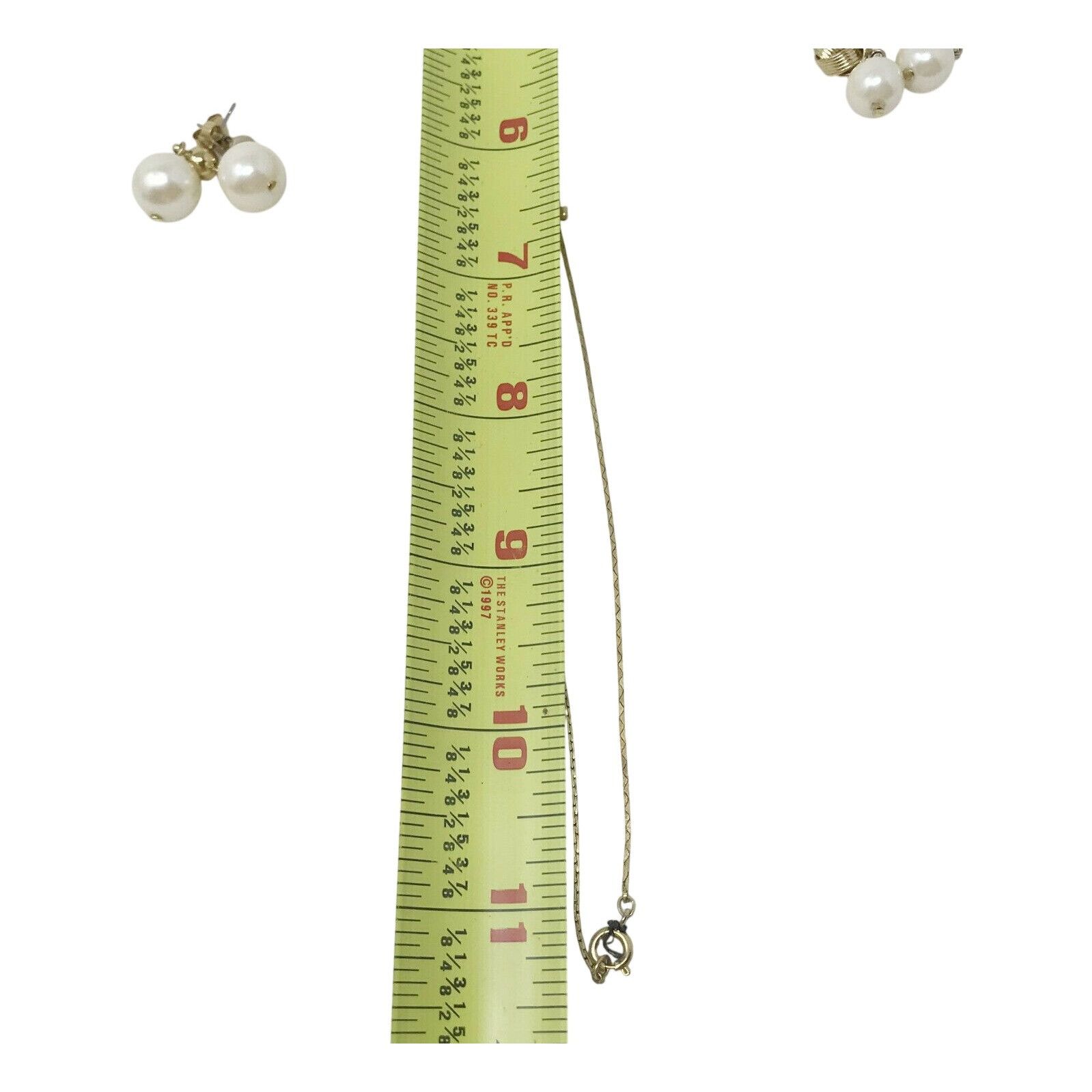 Other Faux Pearl EARRING and NECKLACE SET Gold Tone 2 Pairs of ea Size ONE SIZE - 5 Thumbnail