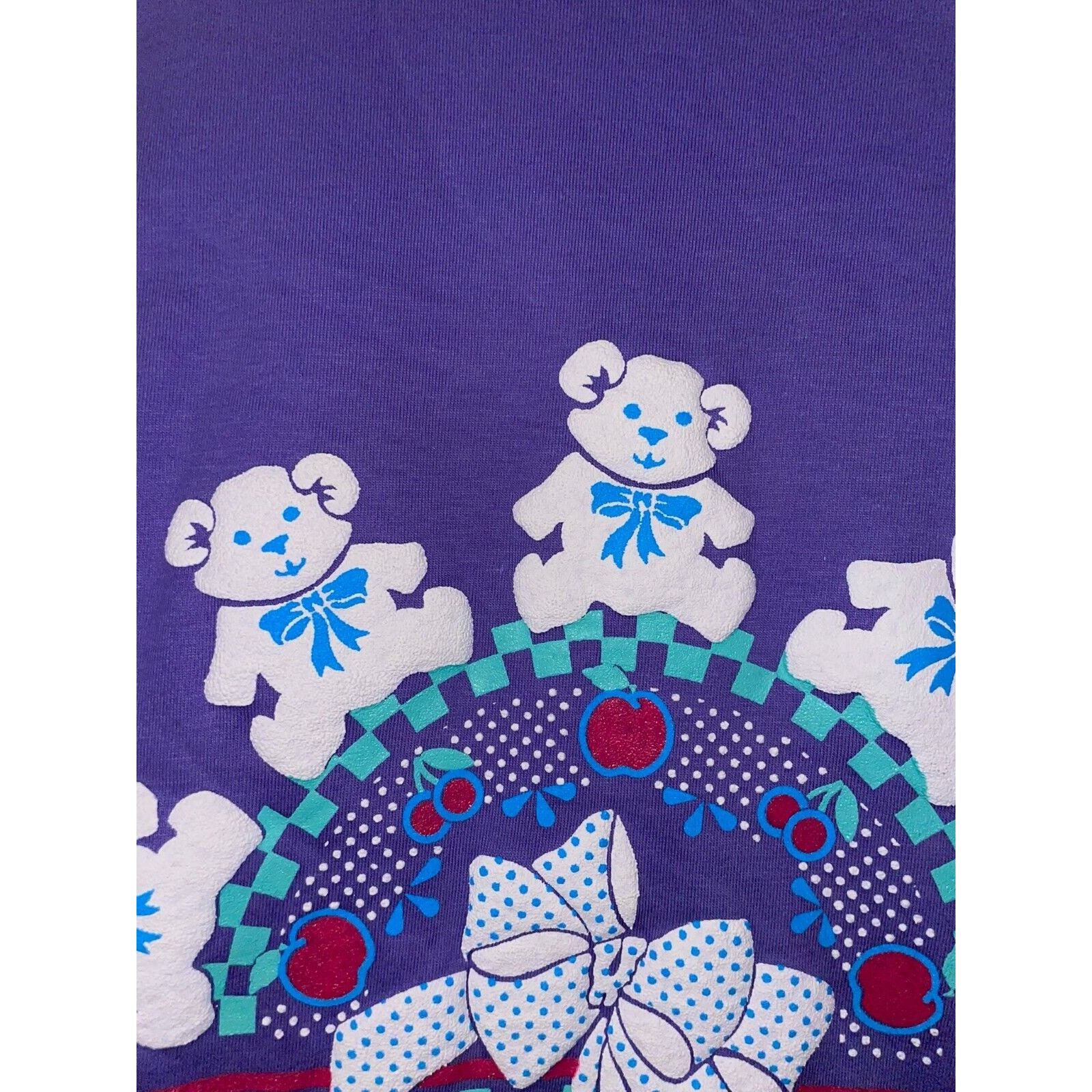 Jerzees Vintage Door County Shirt Teddy bear Purple Tee VTG 90s L Size US L / EU 52-54 / 3 - 3 Thumbnail