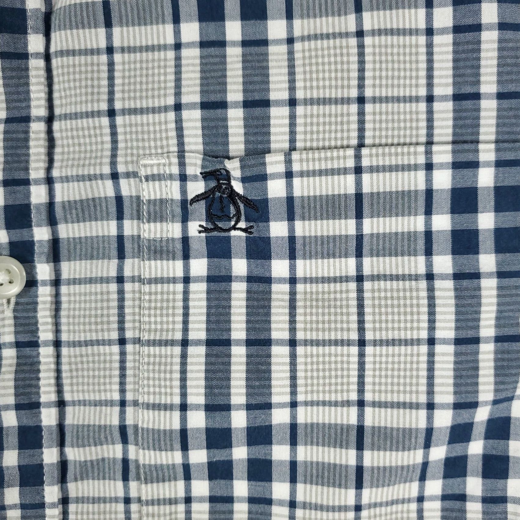 Original Penguin Original Penguin Button-Up Shirt Mens Small Blue Plaid Long Sleeve Casual Size US S / EU 44-46 / 1 - 2 Thumbnail