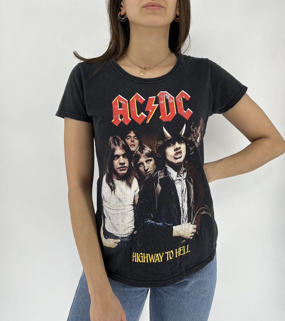 AC/DC × Band Tees Vintage Y2K AC/DC Highway To Hell Womens Tee Size M / US 6-8 / IT 42-44 - 3 Thumbnail