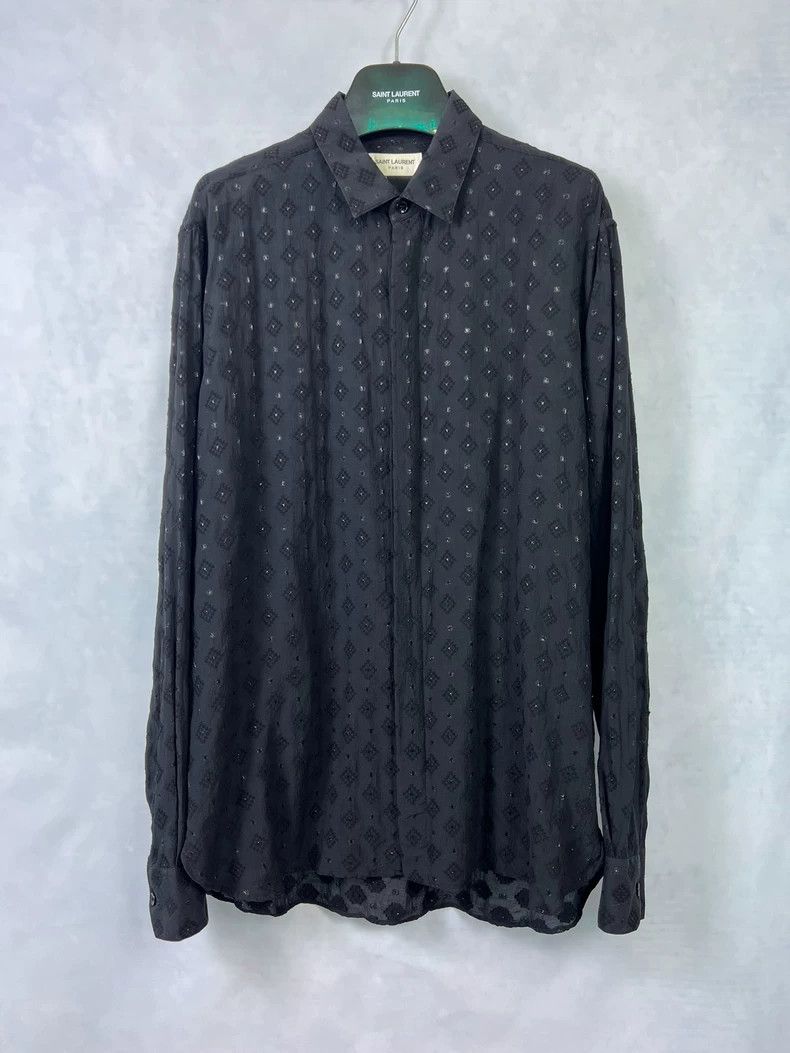 Yves Saint Laurent Saint Laurent19ss Rhombus Shimmering Shirt 2503-Nextarrow Size US XXS / EU 40 - 1 Thumbnail