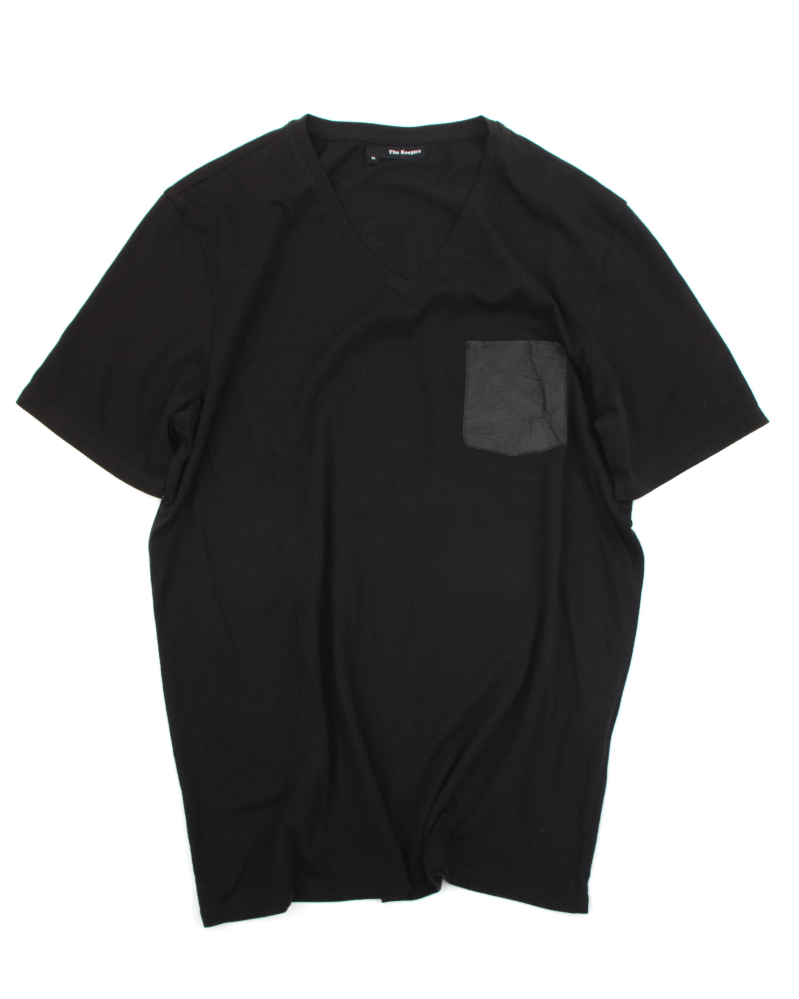The Kooples The Kooples Leather Pocket Black Cotton T-shirt Size M / US 6-8 / IT 42-44 - 1 Thumbnail