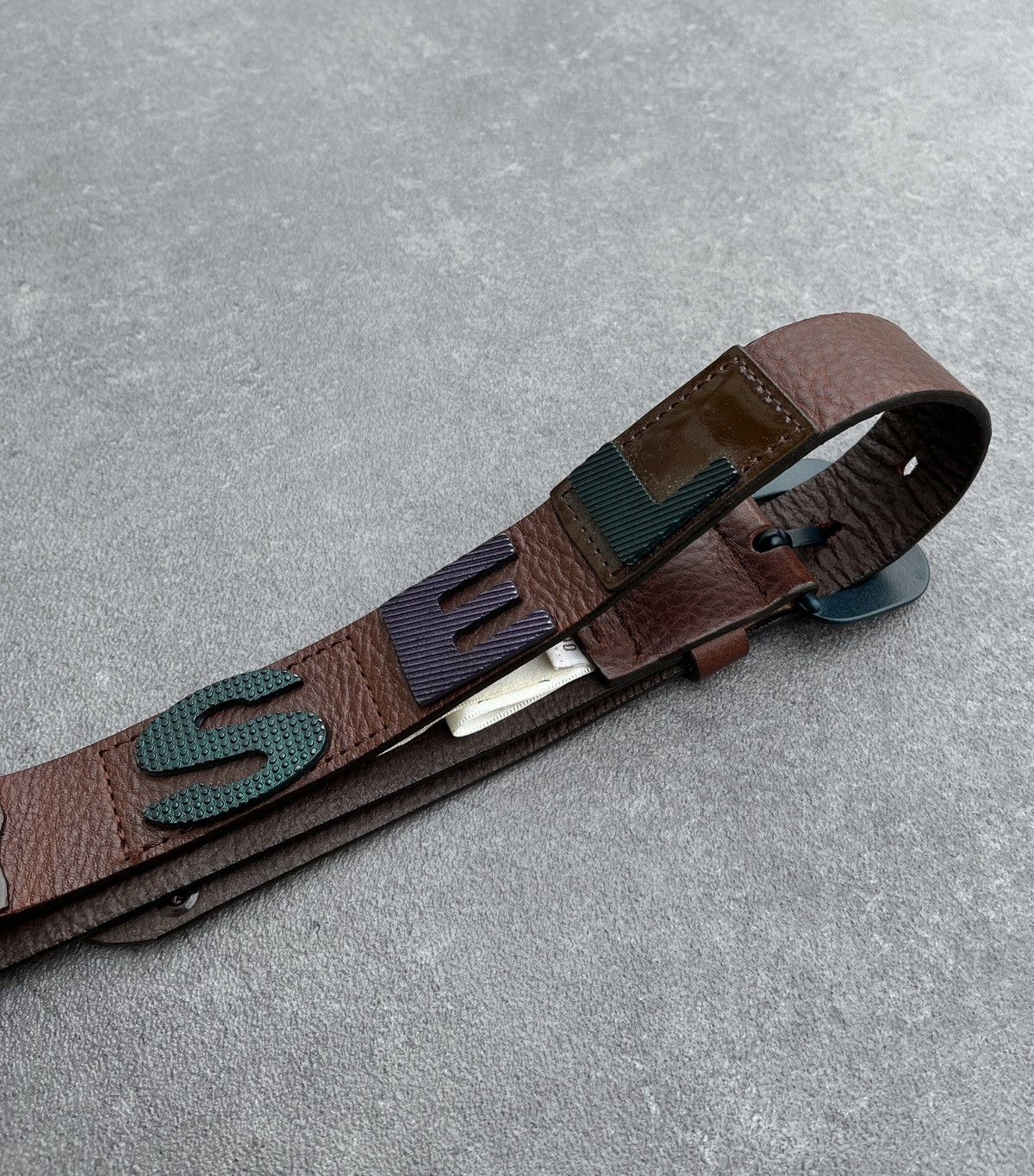 Diesel 🔥Rare Vintage 2000’s DIESEL Big logo Leather Belt Size ONE SIZE - 5 Thumbnail
