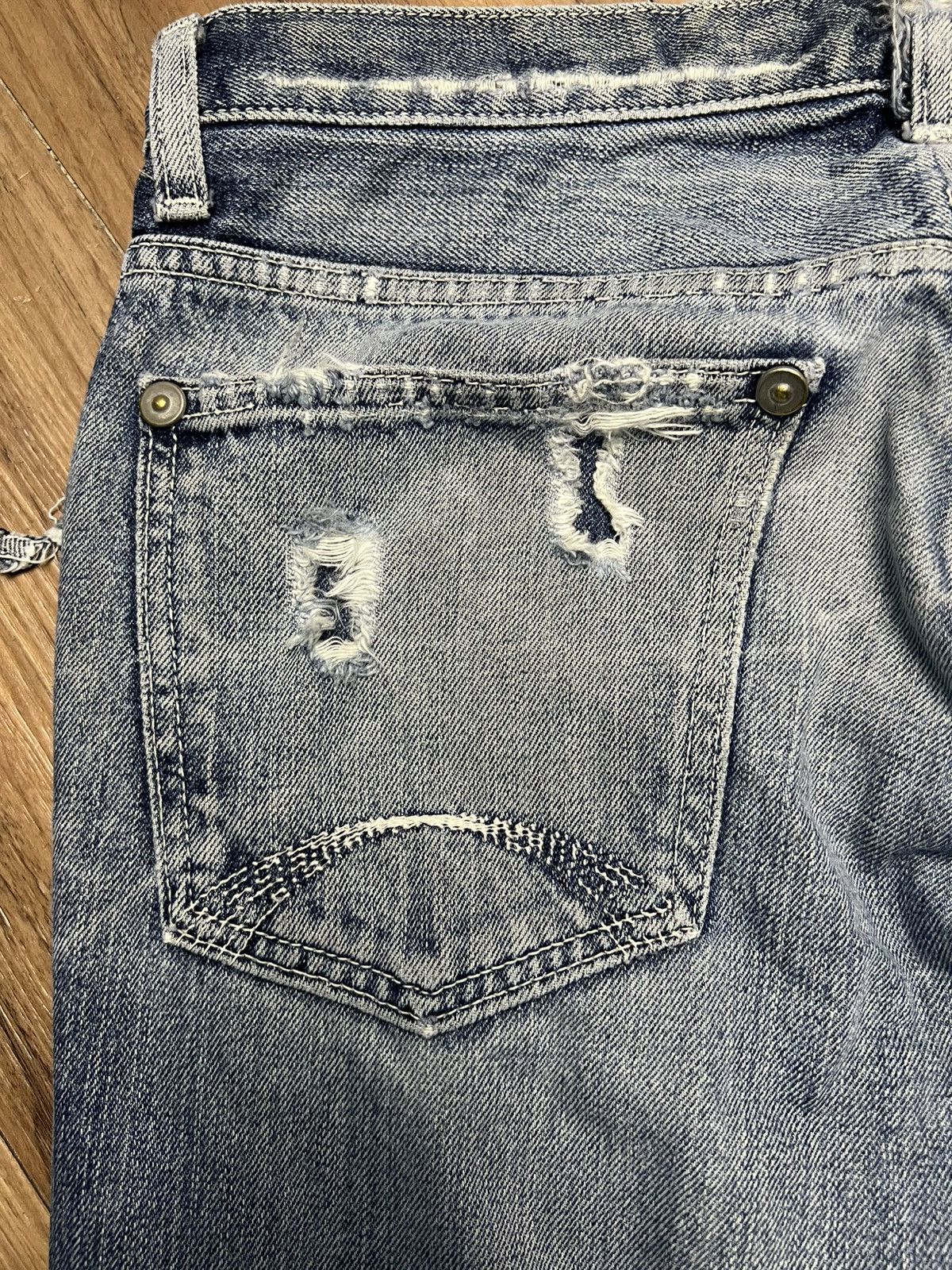 Beauty Beast Vintage Distressed Denim Jeans - "On Board" Brand (41) Size US 31 - 16 Thumbnail