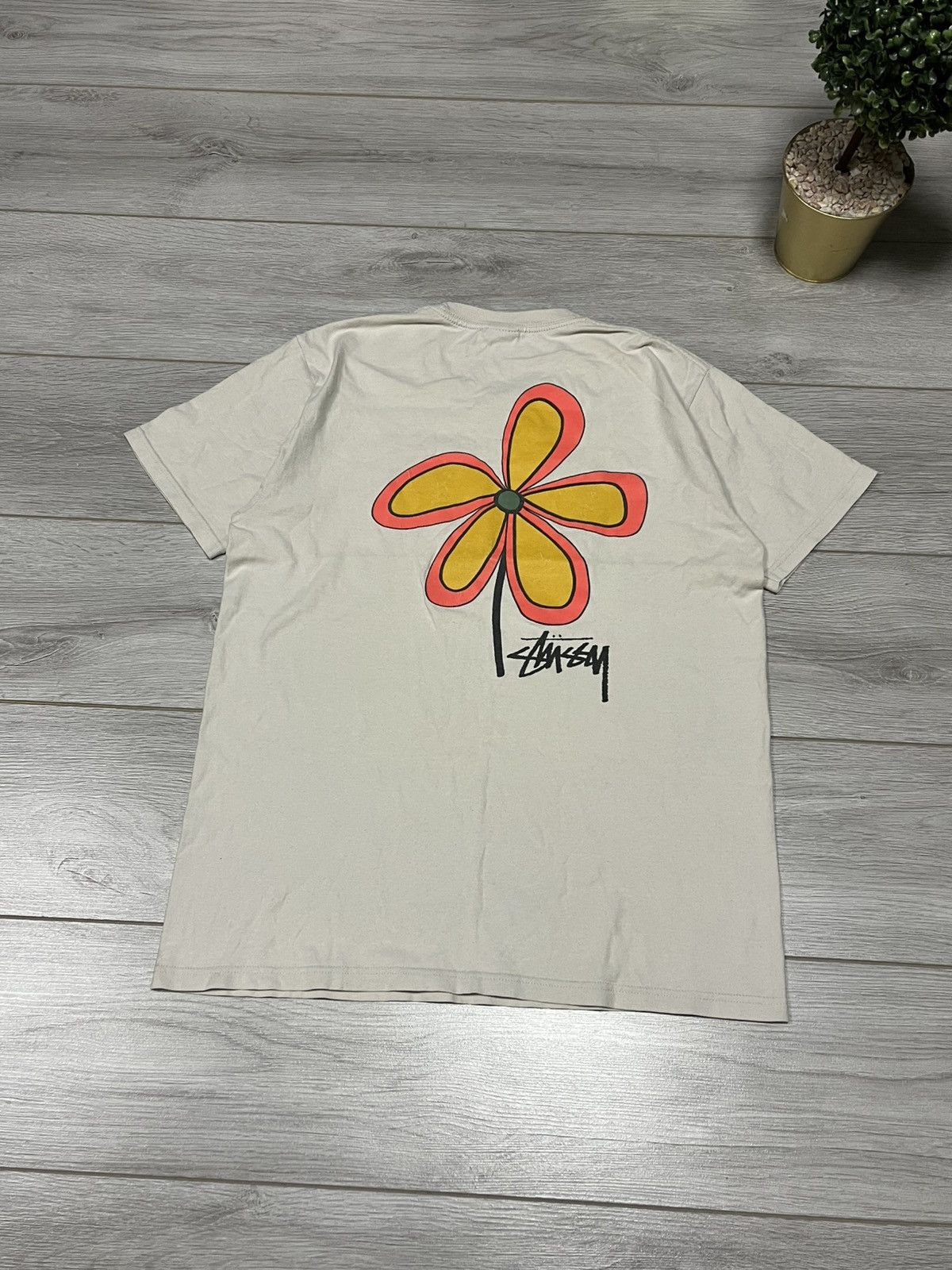 Stussy Stussy vintage flower big print logo tee shirt Size US M / EU 48-50 / 2 - 3 Thumbnail