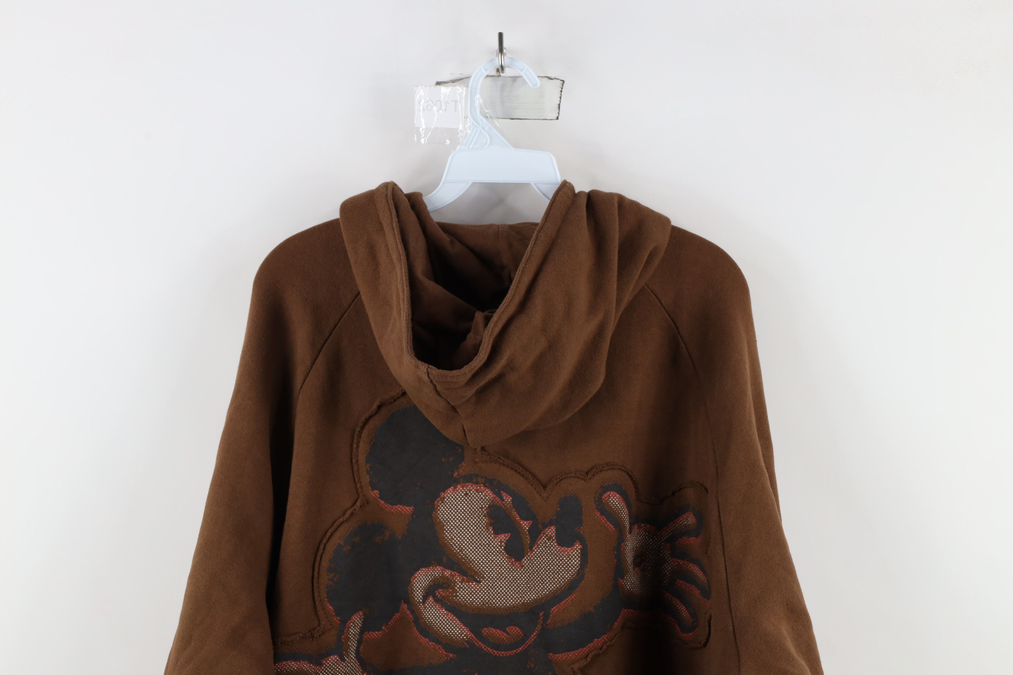 Disney × Vintage Vintage Disney Spell Out Mickey Mouse Full Zip Hoodie Brown Size US XXL / EU 58 / 5 - 9 Thumbnail
