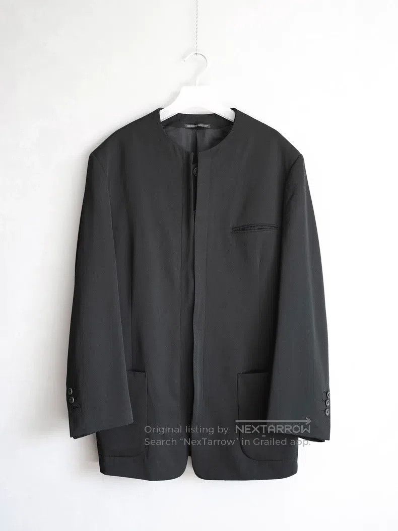 Yohji Yamamoto Yohji Yamamoto Double Layer Hidden Button Collarless Jacke Size US S / EU 44-46 / 1 - 1 Thumbnail