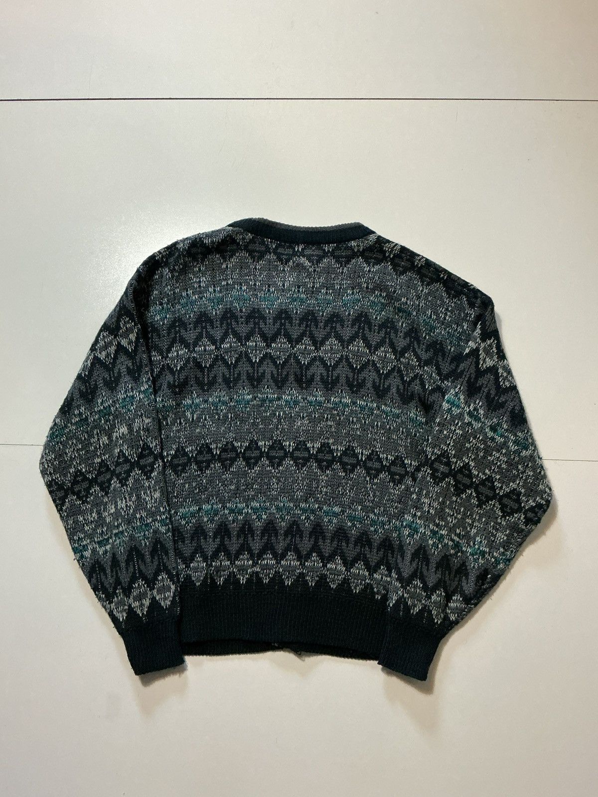 Vintage Vintage 80s 90s QB Collection Knit Arrows Cardigan Sweater Size US L / EU 52-54 / 3 - 2 Thumbnail