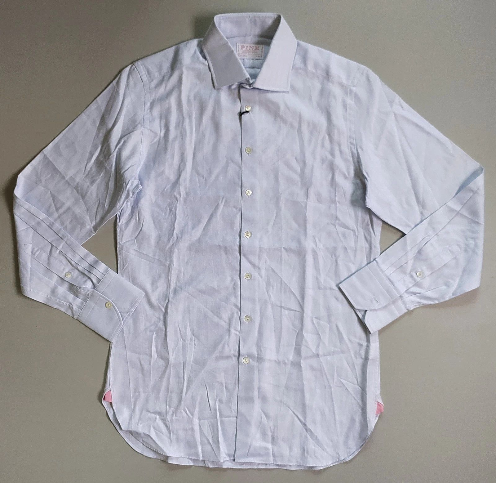 Thomas Pink Thomas Pink Slim Fit Twill Herringbone Formal Shirt T 0016 Size US S / EU 44-46 / 1 - 2 Thumbnail