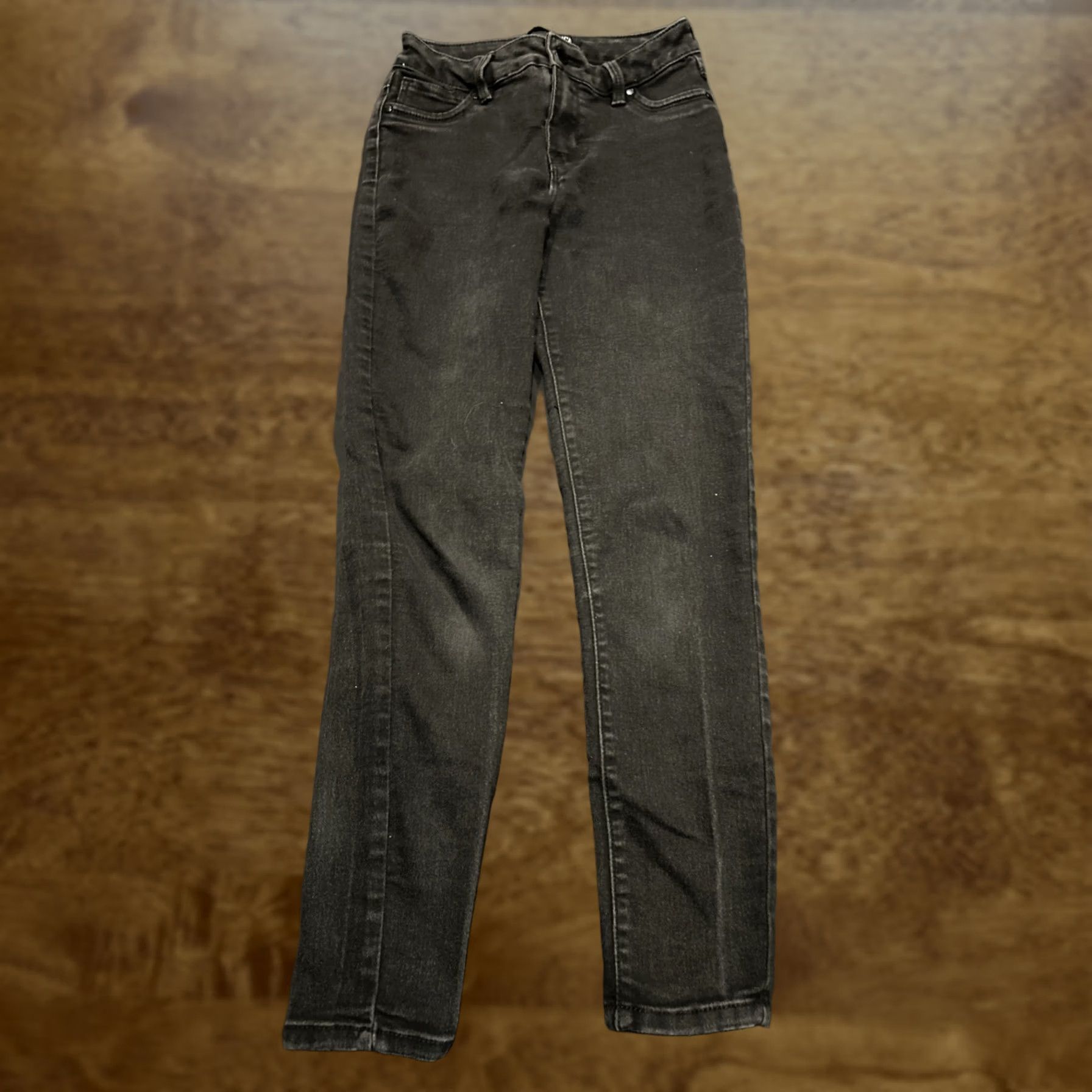 Vintage Blue Spice Jeans Juniors Size 1 Black Cotton Blend Denim Ankle Slim 24.5in Inseam Womens Ladies B17 Size 25" / US 0 / IT 36 - 1 Thumbnail