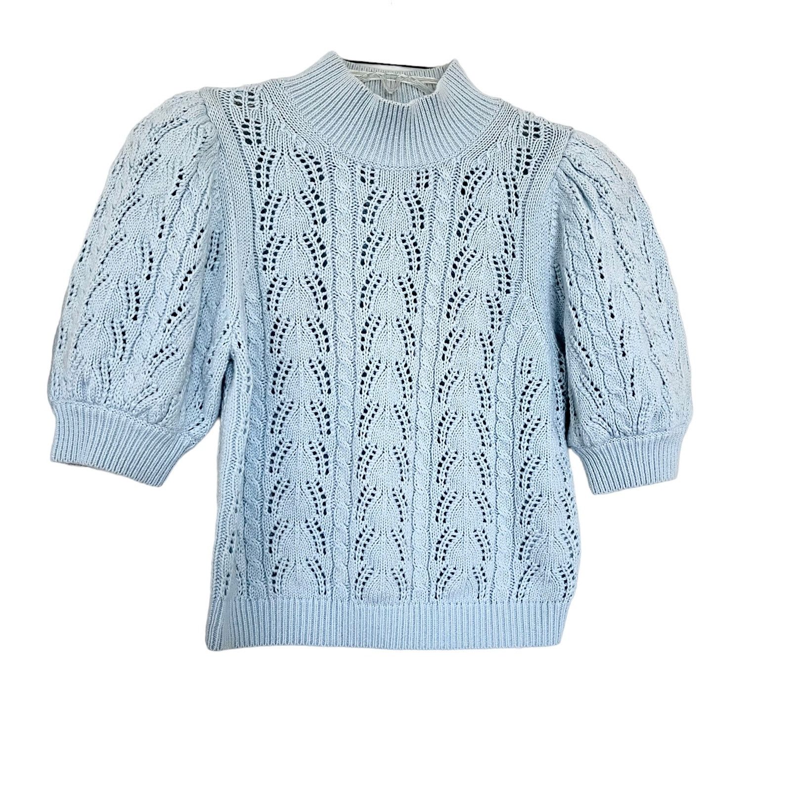 Alice + Olivia Alice +Olivia Kyoko Turtleneck Cable-Knit Pullover Sweater Size M / US 6-8 / IT 42-44 - 2 Thumbnail