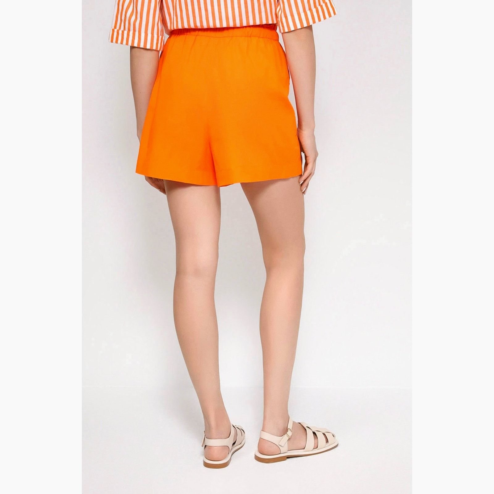 PIOMBO Piombo Drawstring Cotton Shorts with Pockets Orange size L Size 32" / US 10 / IT 46 - 4 Thumbnail