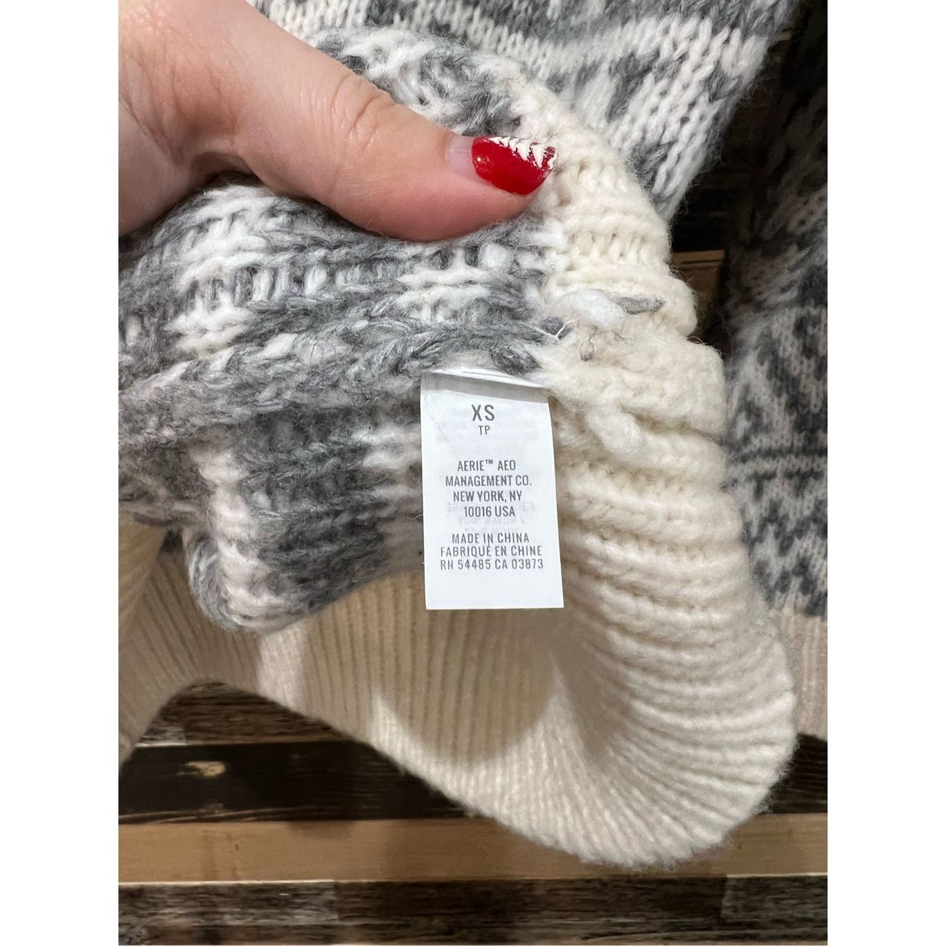 Other Aerie NWT Gray Cream Wool Blend 1/4 Zip Pullover Sweater Ove Size XS / US 0-2 / IT 36-38 - 5 Thumbnail