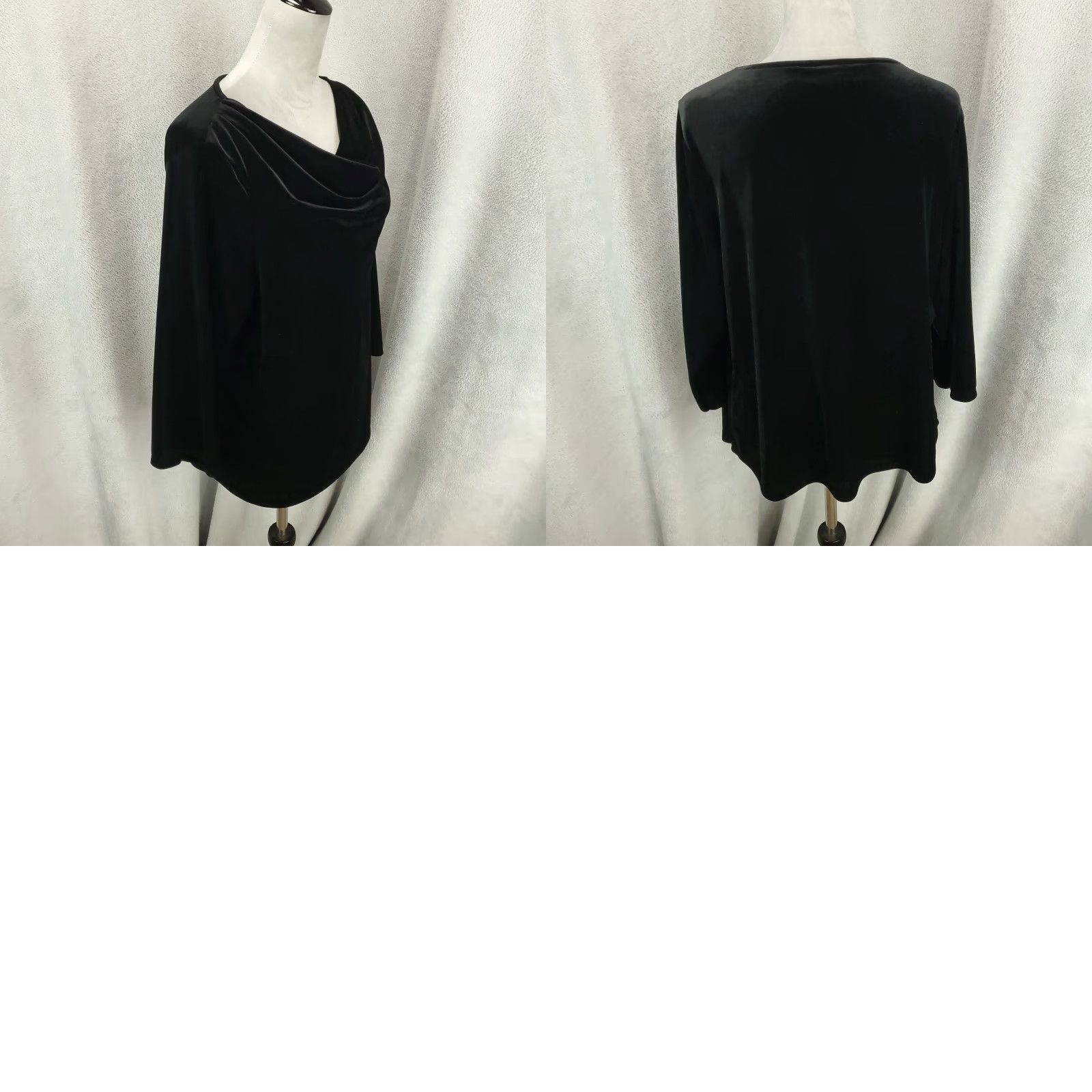 Coldwater Creek Coldwater Creek Velvet Sweater Womens XL Black Pullover Long Sleeve Cowl Neck Casual Size XL / US 12-14 / IT 48-50 - 8 Thumbnail