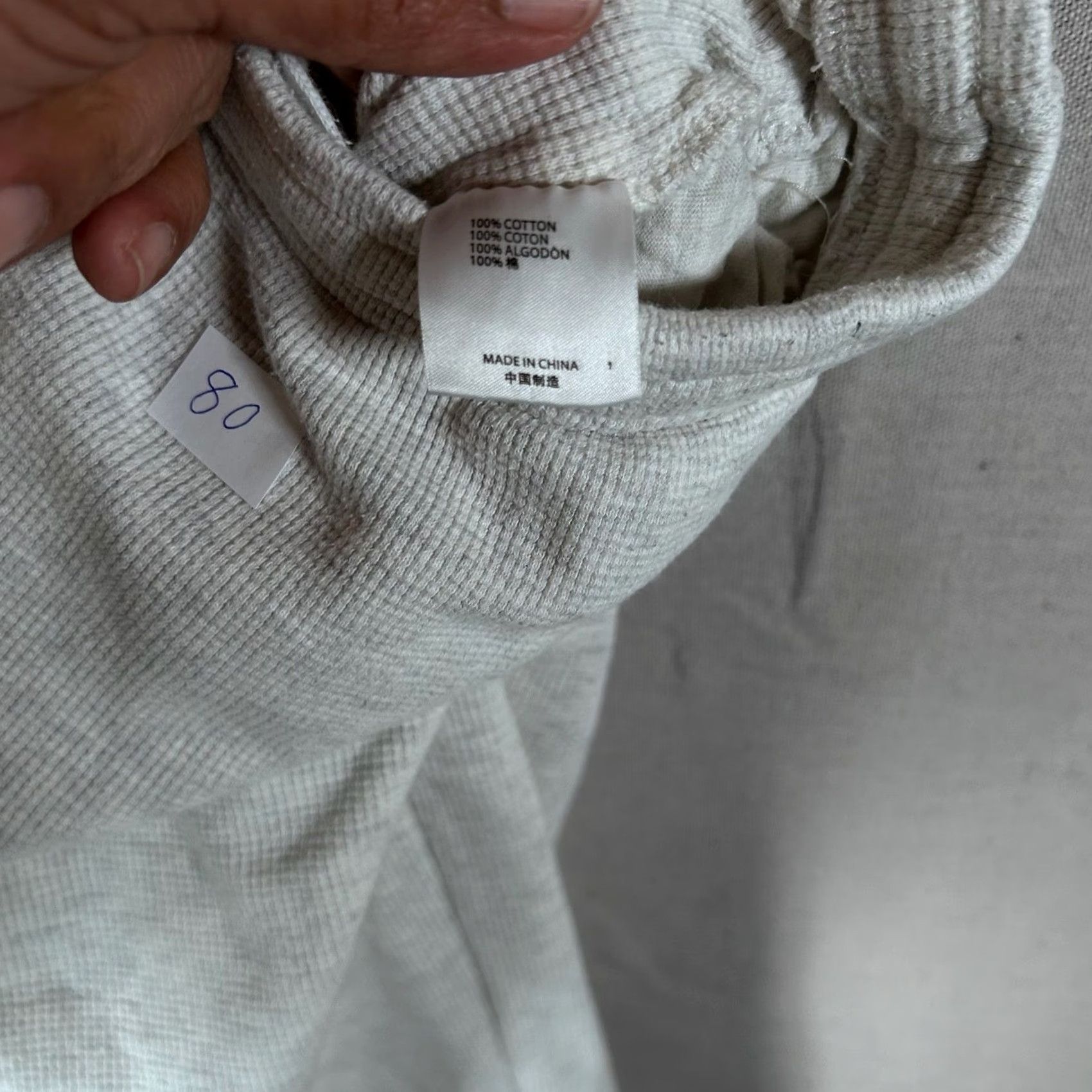 Brandy Melville Brandy Melville Gray Waffle Knit Thermal Pajama Pants Cotton Lounge Pants Wide Leg Pajamas Womens One Size Regular Fiber Knit Light Weight Winter Fall Size 42" / US 20 - 3 Thumbnail