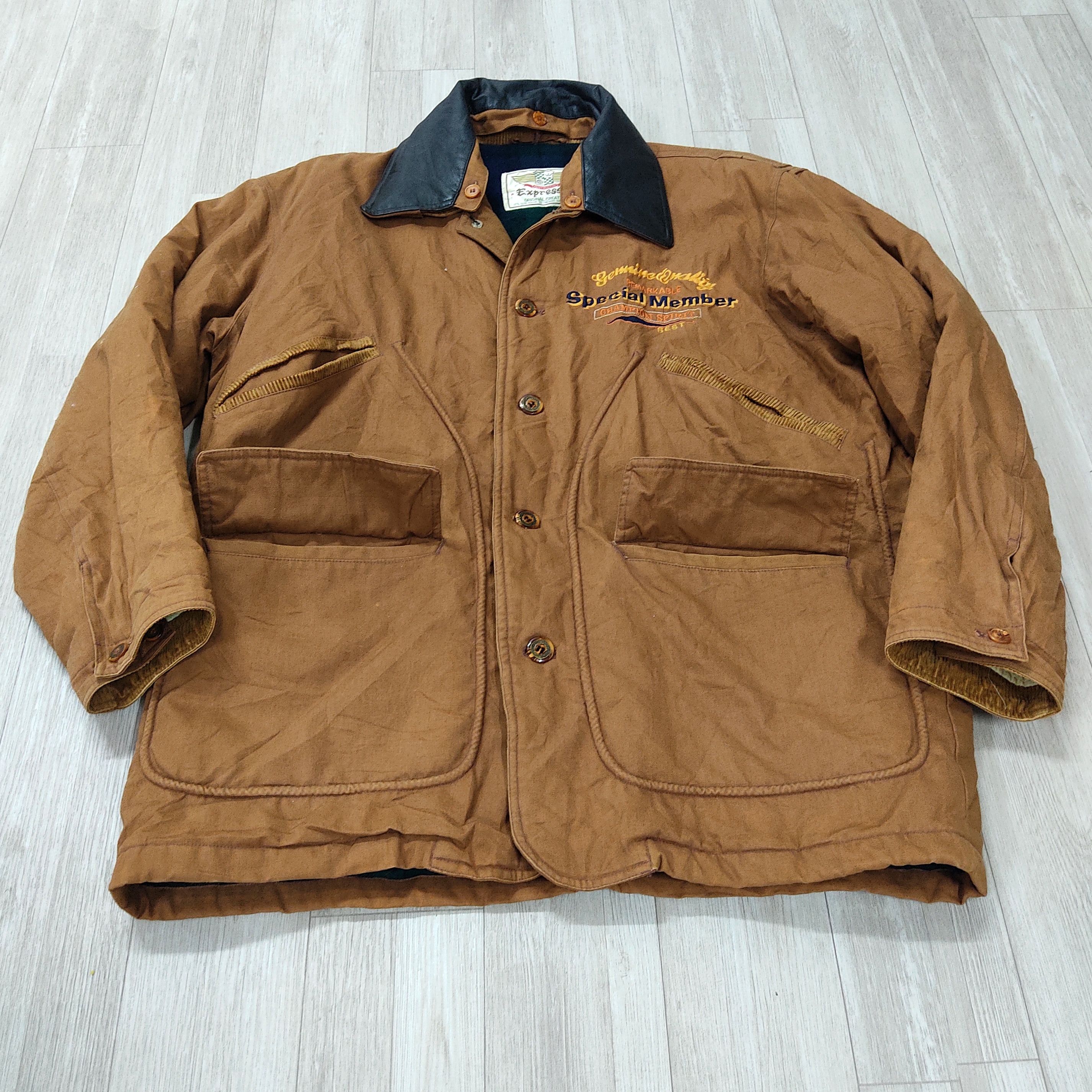 Hunt Club × Japanese Brand × Vintage 80s Expressly Canvas Barn Double Collar Chore Jacket Size US L / EU 52-54 / 3 - 8 Thumbnail