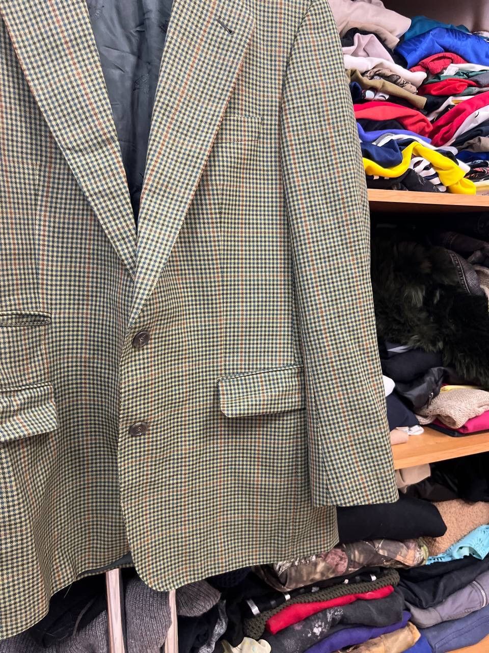 Burberry × Vintage Vintage Burberry Green Check Wool Blazer Jacket Size 46R - 4 Thumbnail