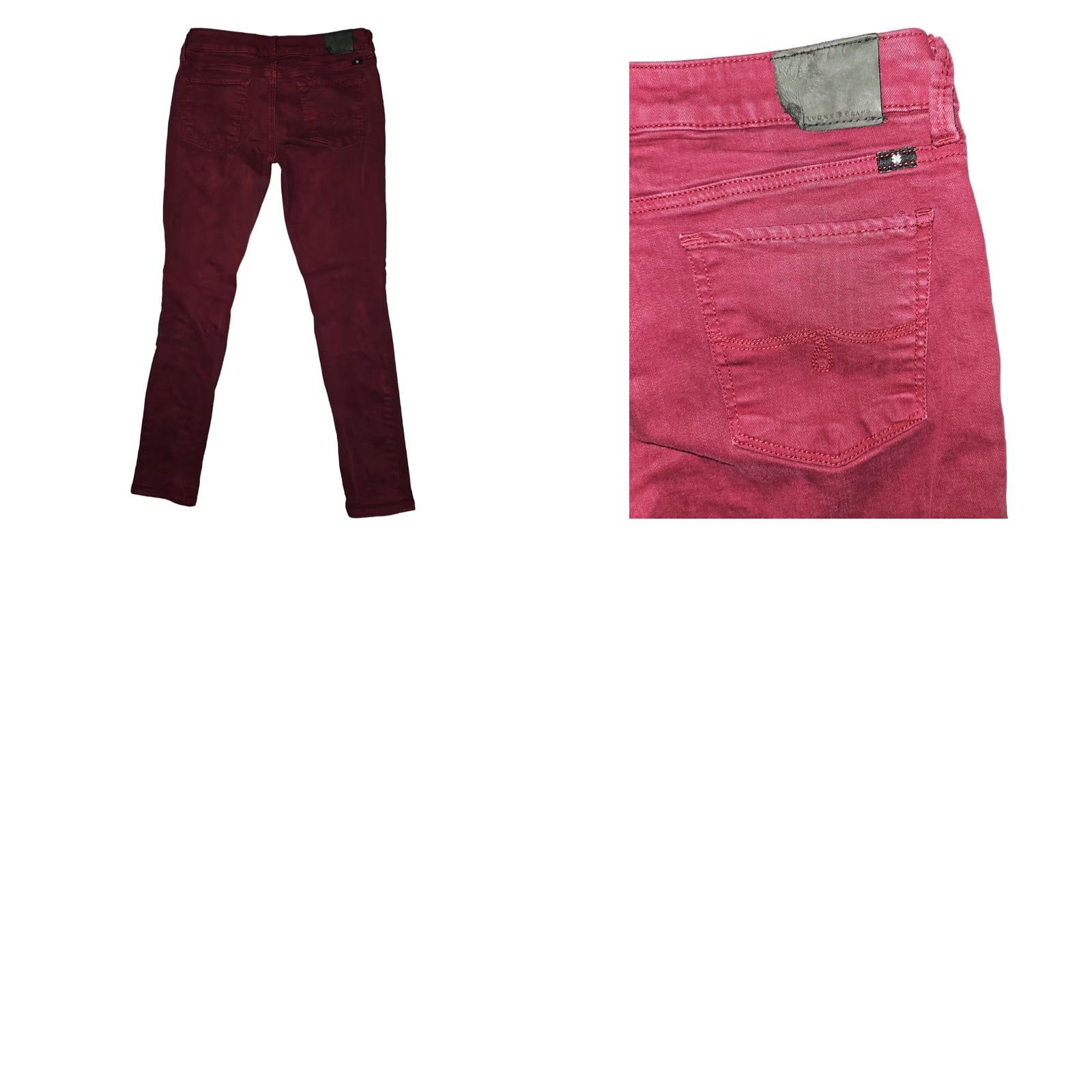 Lucky Brand Luck Brand Lolita Skinny Jeans Women 6/28 Red Stretch Casual City Preppy - 29-in Size 28" / US 6 / IT 42 - 8 Thumbnail
