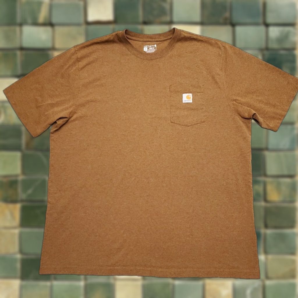 Carhartt VINTAGE Carhartt Shirt Mens XXL Brown Loose Fit Short Sleeve Crewneck Pocket Work TEE Size US XXL / EU 58 / 5 - 1 Thumbnail