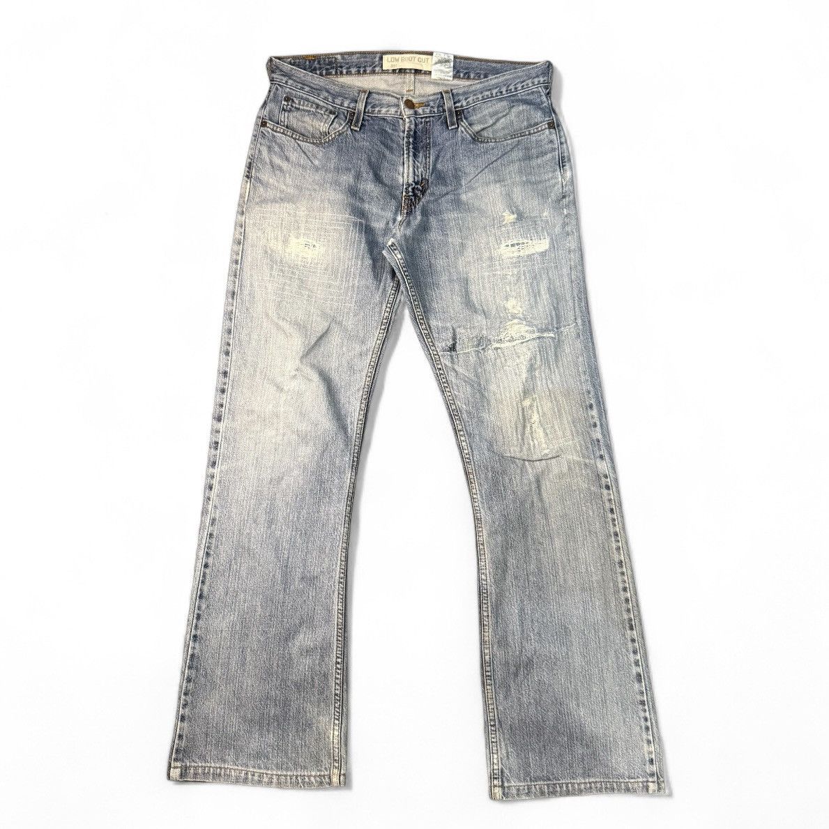 Levi's Vintage Y2K Levis 527 Low Boot Cut Distressed Jeans Size US 32 / EU 48 - 2 Thumbnail